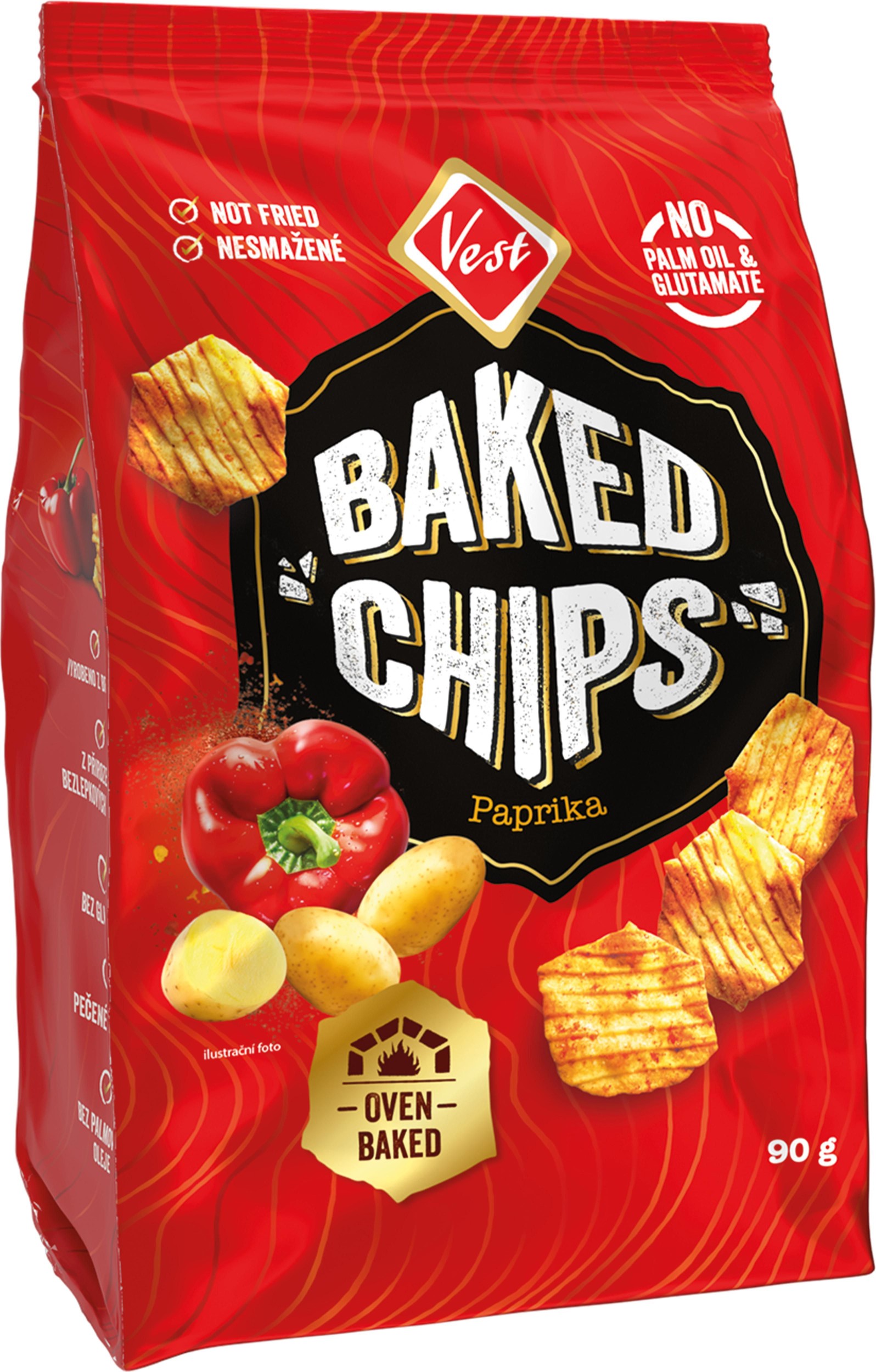 Trvanlivé potraviny - Vest Baked chips paprikové 90g