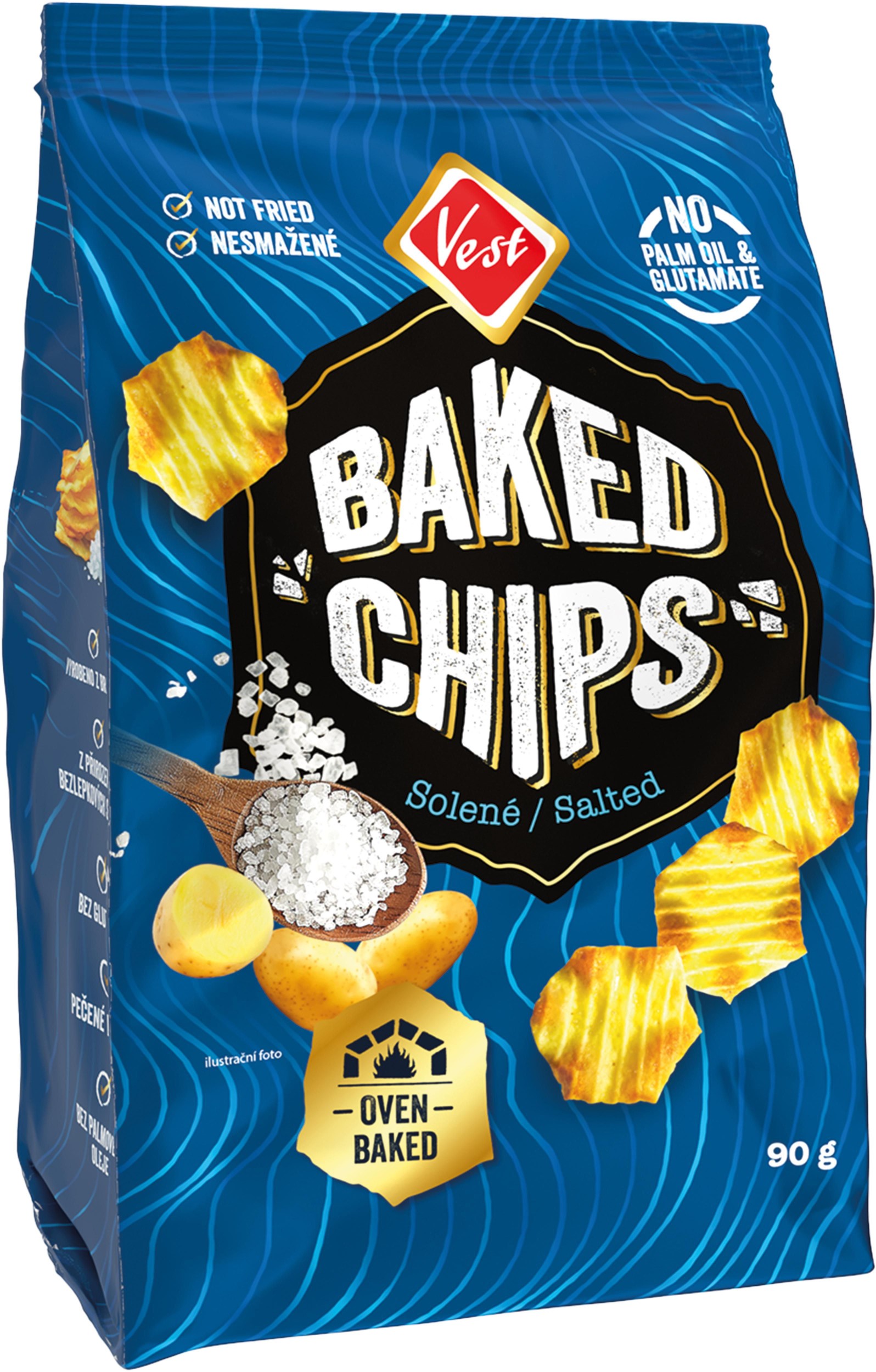 Trvanlivé potraviny - Vest Baked chips solené 90g