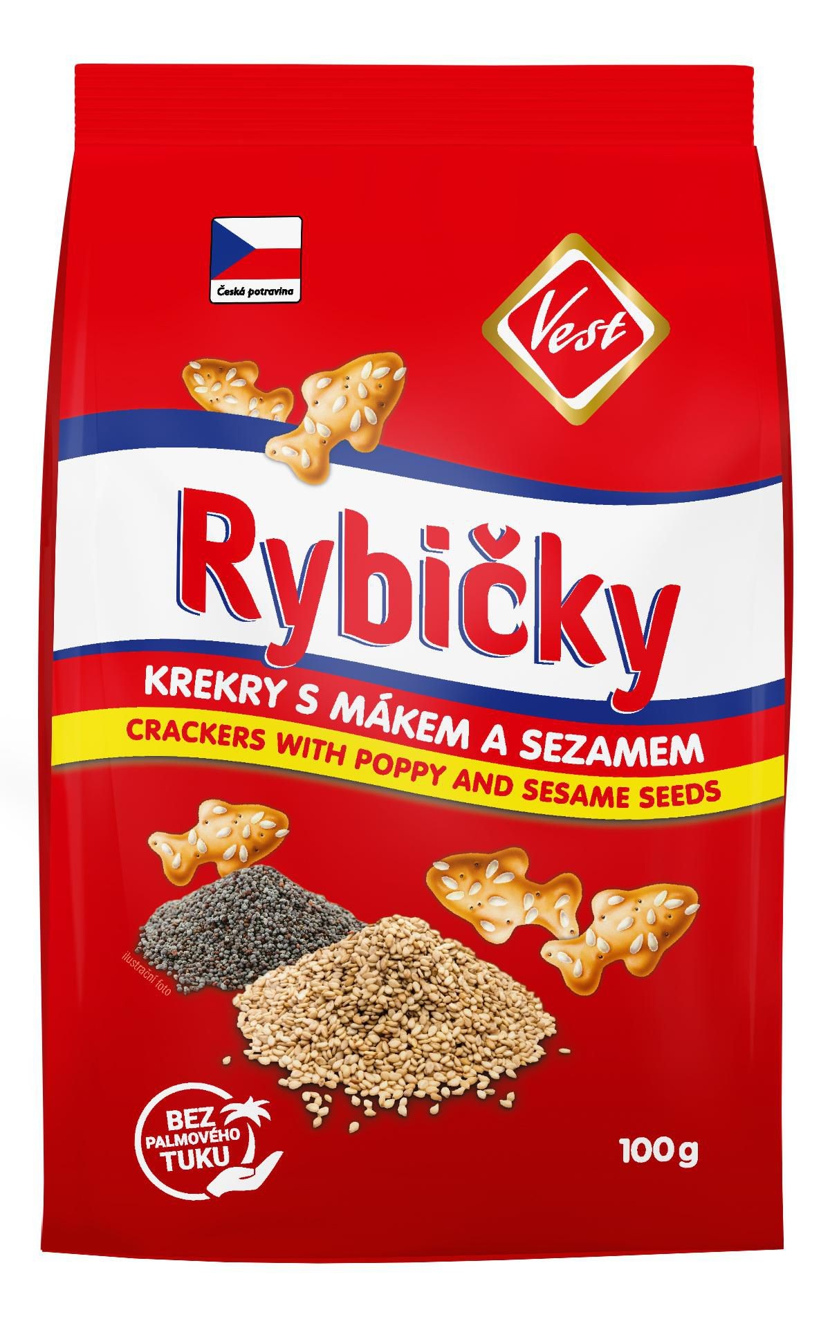 Trvanlivé potraviny - Vest Rybičky krekry mák a sezam 100g