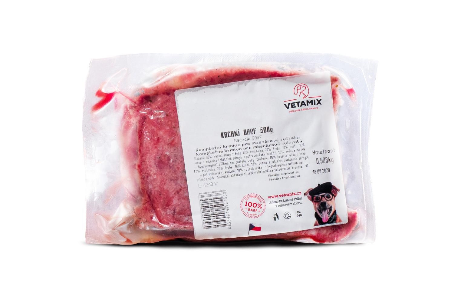 Svět zvířat - Vetamix Kachní barf mražený 500g