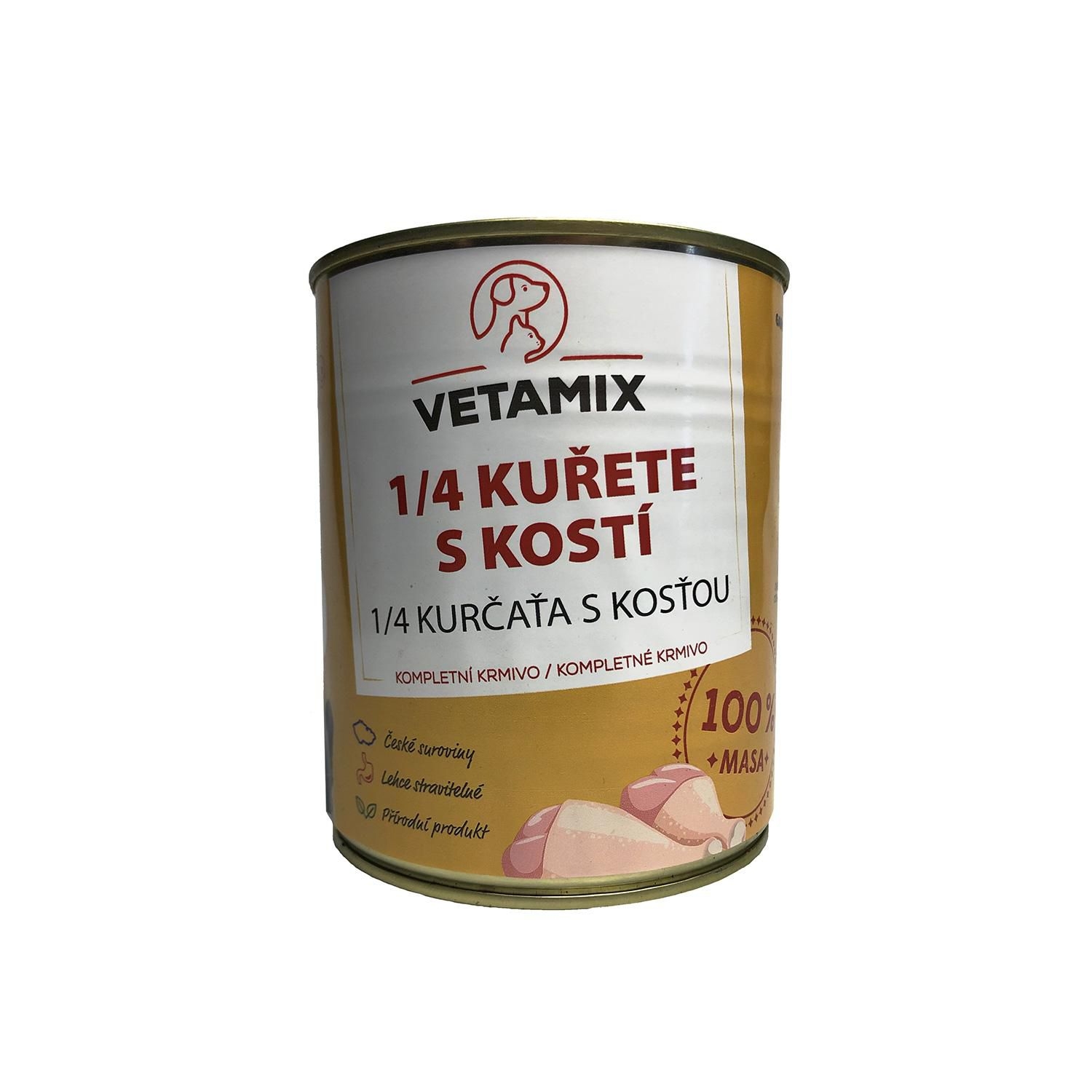 Svět zvířat - Vetamix konzerva 1/4 kuřete  98% 850g