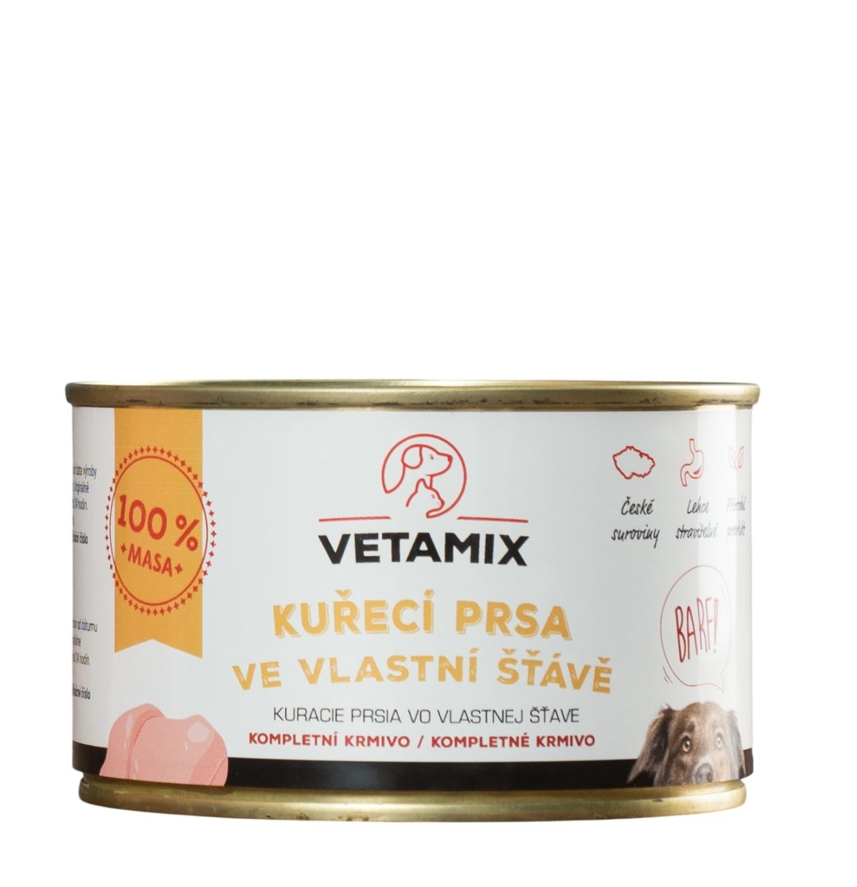 Svět zvířat - Vetamix Konzerva kuřecí prsa ve vlastní šťávě 400 g