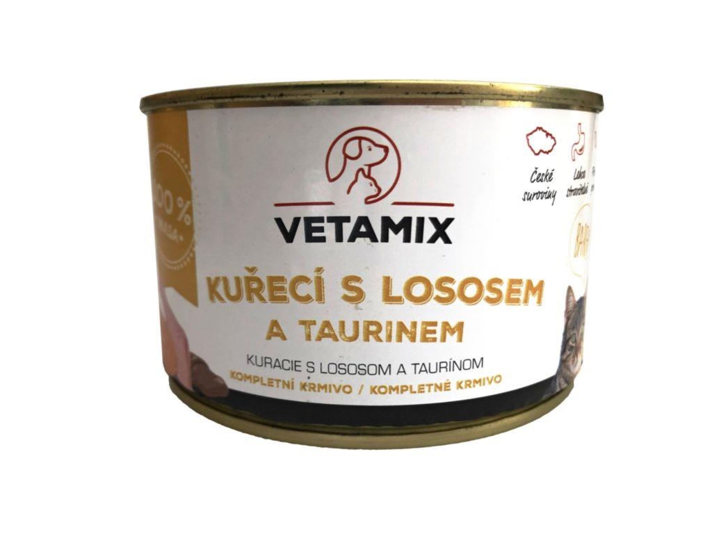 Svět zvířat - Vetamix Kuřecí s lososem a taurinem 400g