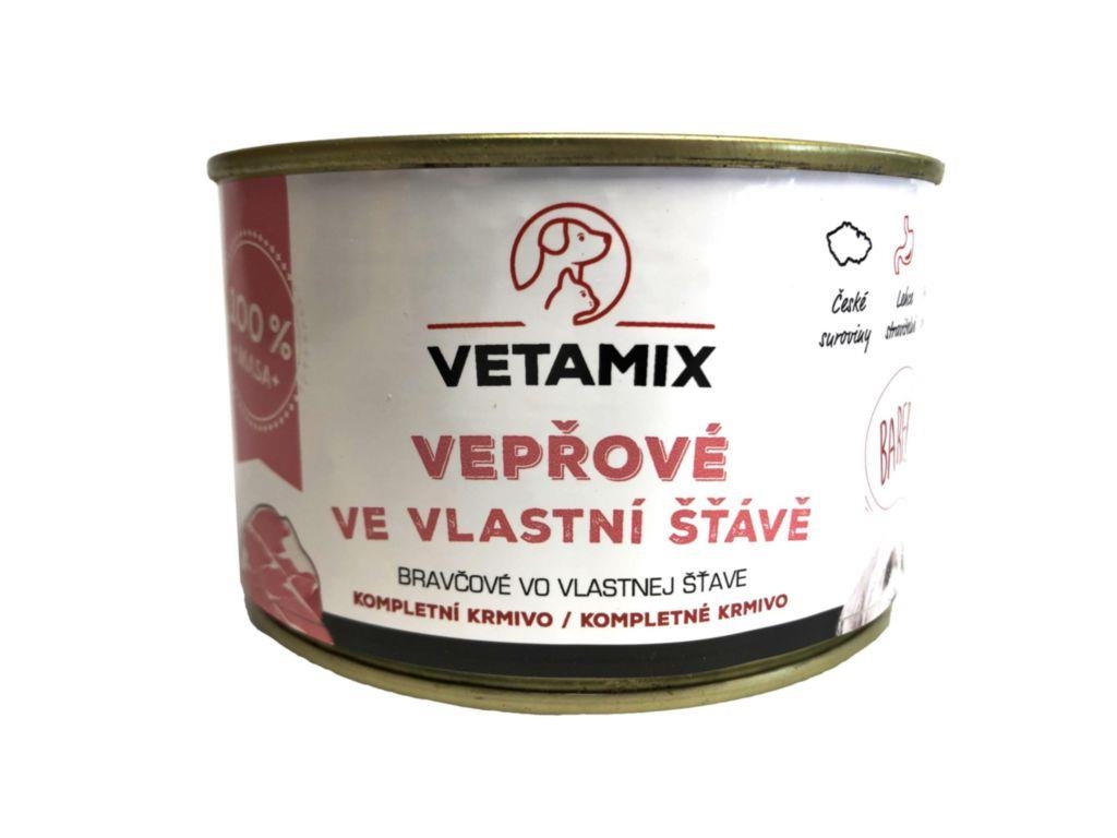 Svět zvířat - Vetamix Vepřové ve vlastní šťávě 400 g