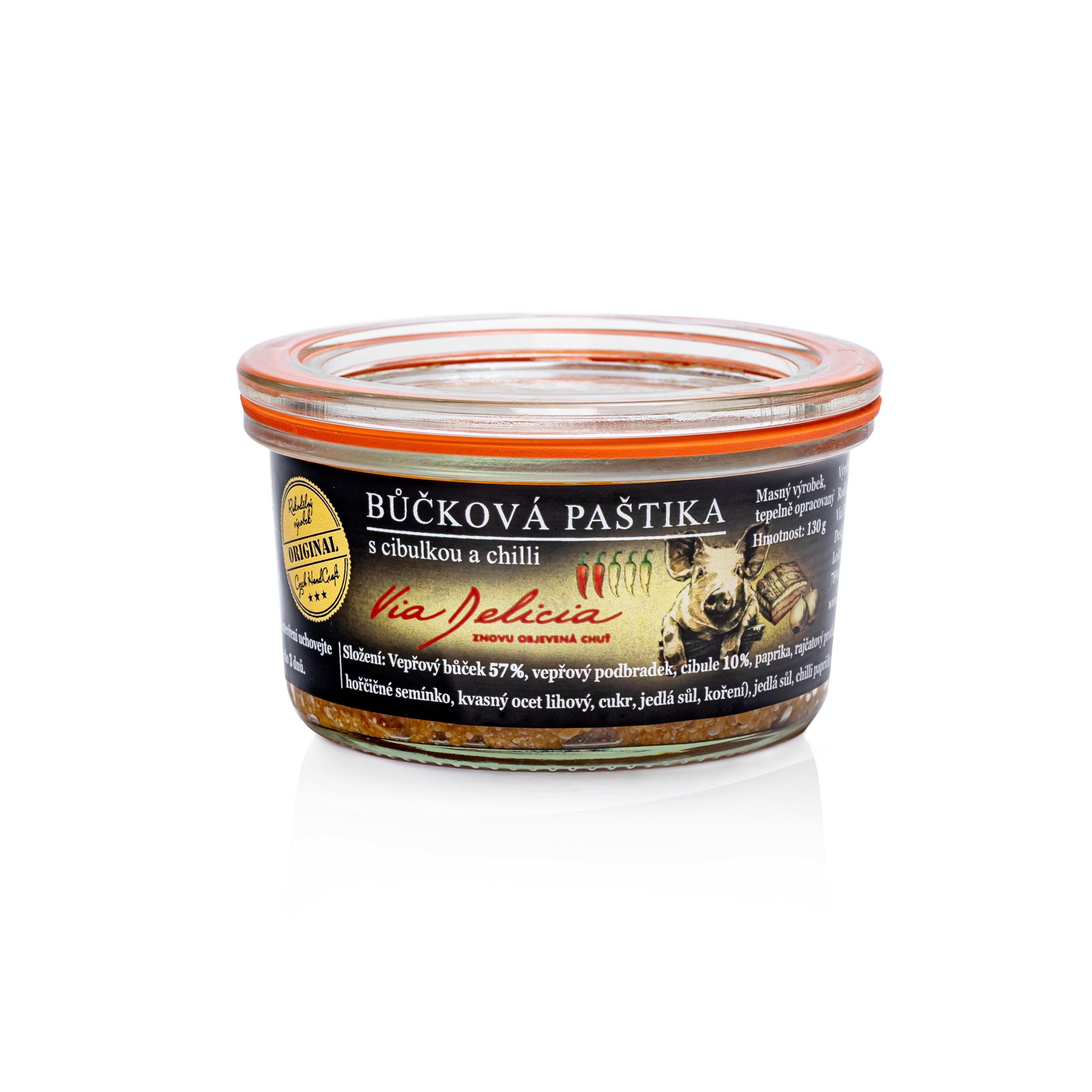 Via Delicia Bůčková paštika s cibulkou a chilli 130g