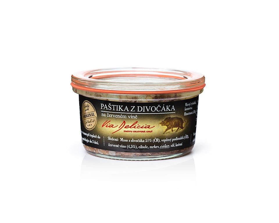 Via Delicia Paštika z divočáka na červeném víně 130g