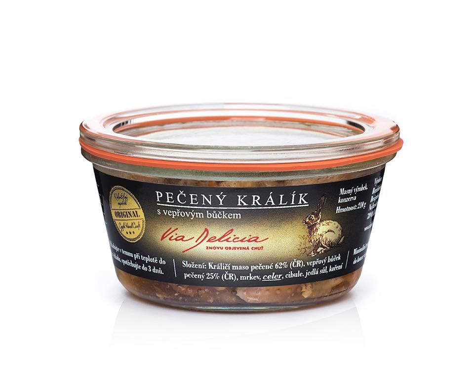 Via Delicia Pečený králík s vepřovým bůčkem 210g