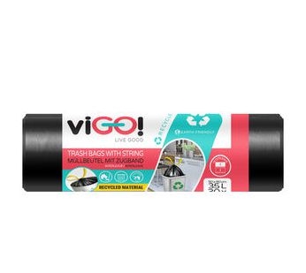 Domácnost a Zahrada - Vigo Pytel se zatahováním LDPE černý 35l x 30ks