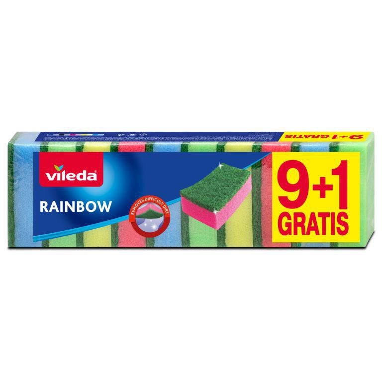 Drogerie a kosmetika - Vileda Rainbow houbička 9+1ks