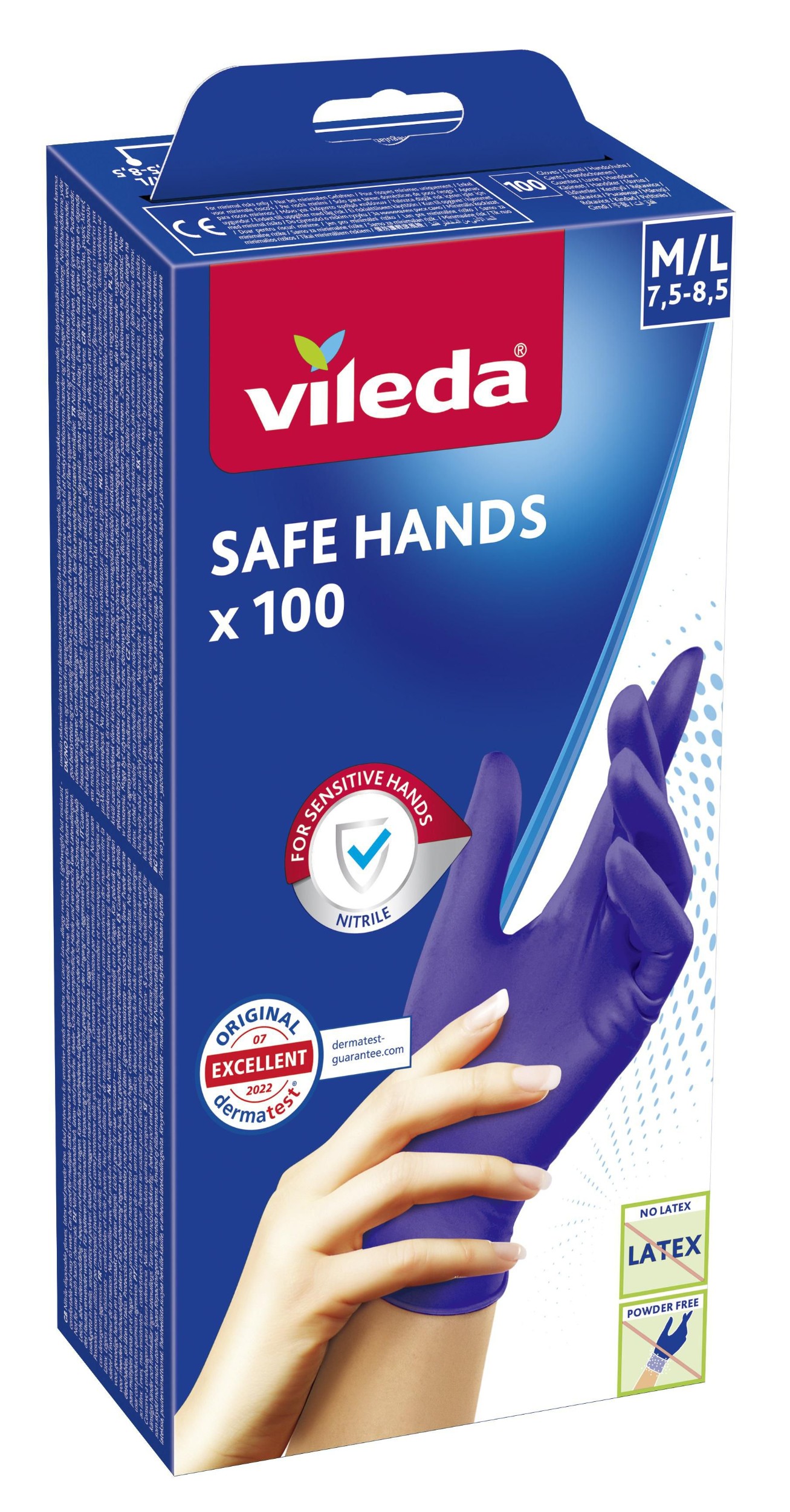 Drogerie a kosmetika - Vileda Safe Hands rukavice M/L 100ks