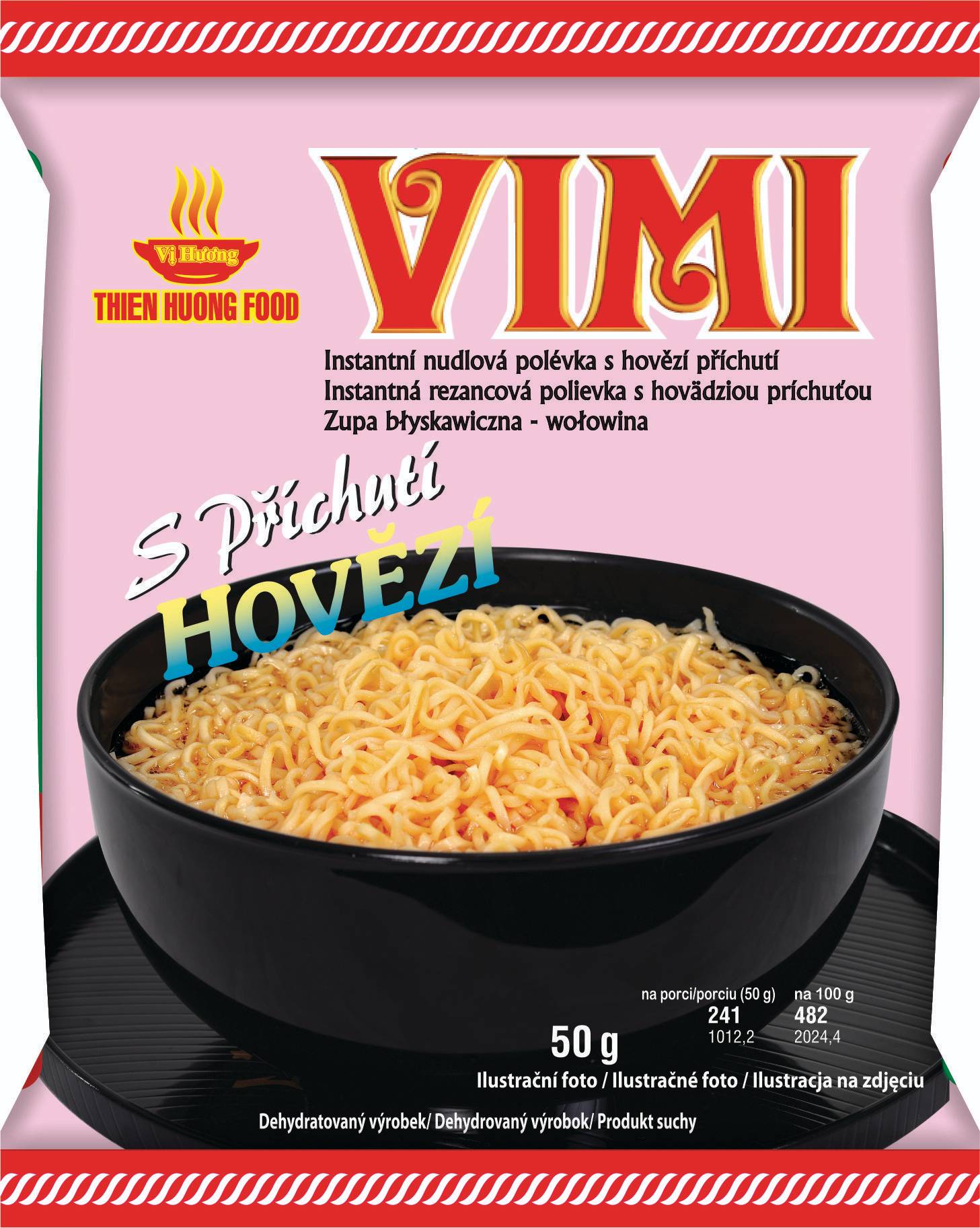 Trvanlivé potraviny - Vimi Instantní nudlová polévka hovězí 50 g