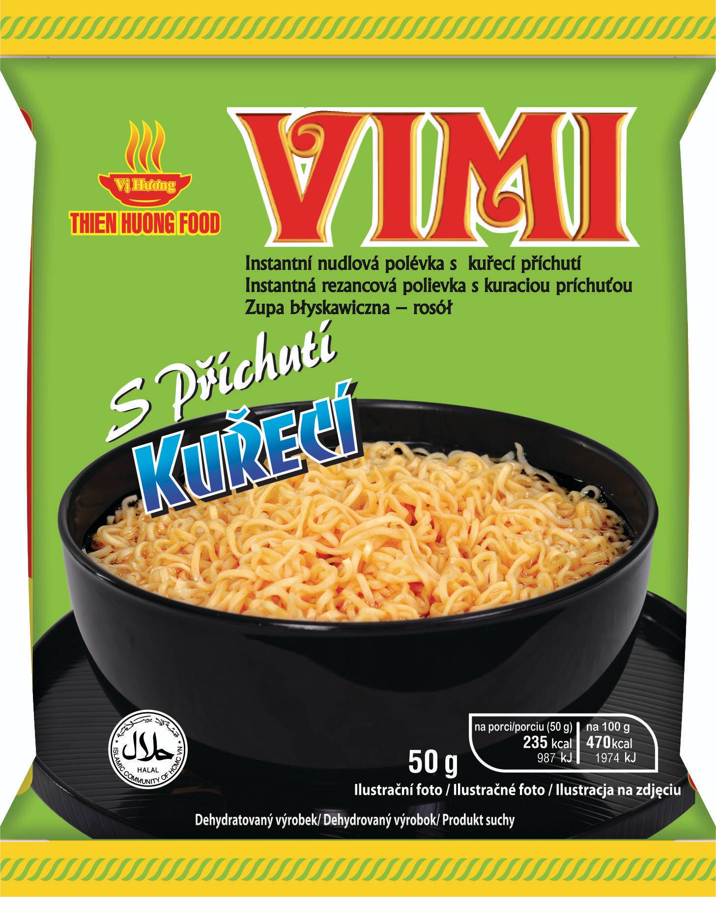 Trvanlivé potraviny - Vimi Instantní nudlová polévka kuřecí 50 g