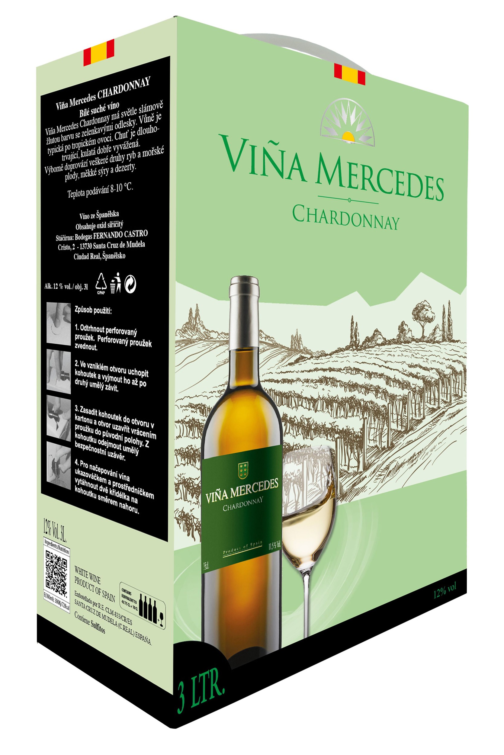 Nápoje - Viňa Mercedes Chardonnay Bag in Box 3 l