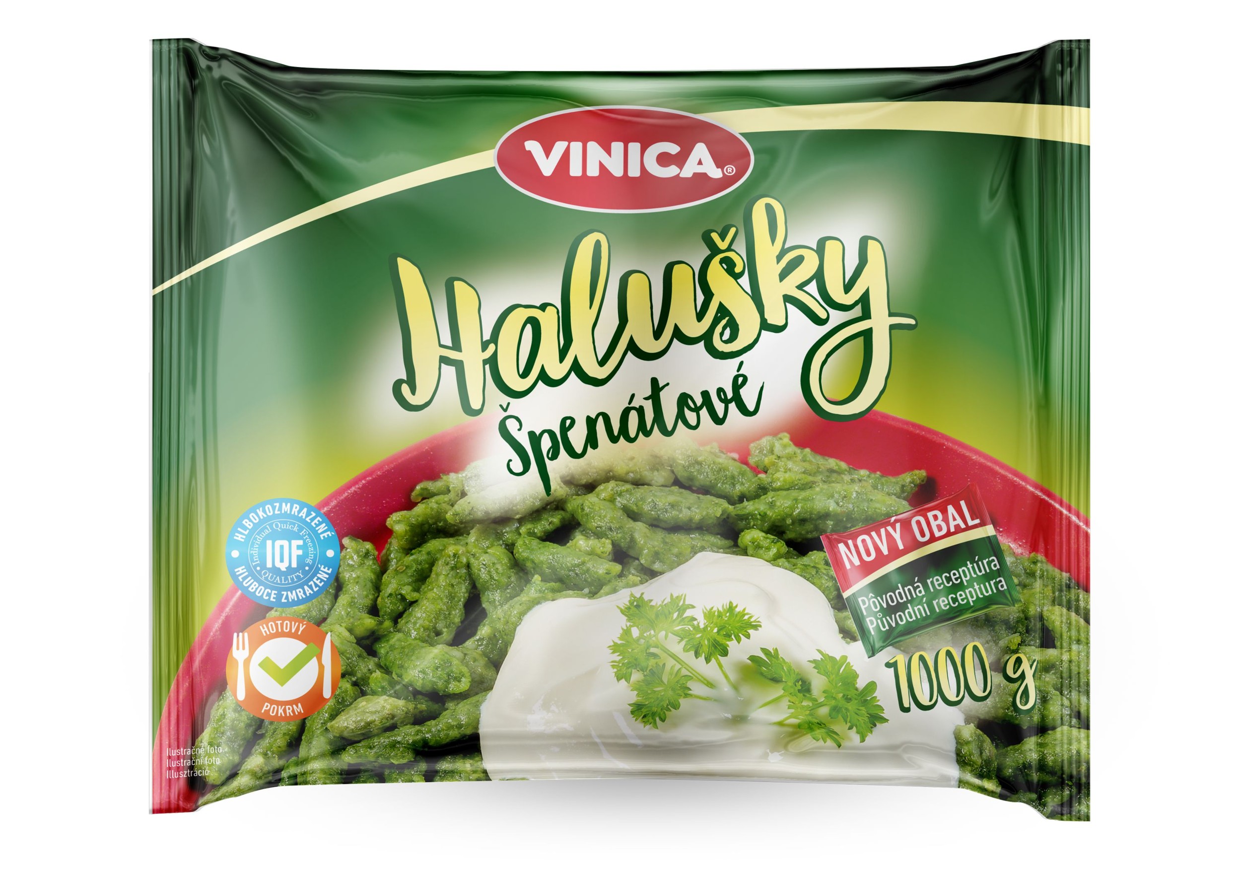 Mražené potraviny - Vinica Halušky špenátové 1kg mražené