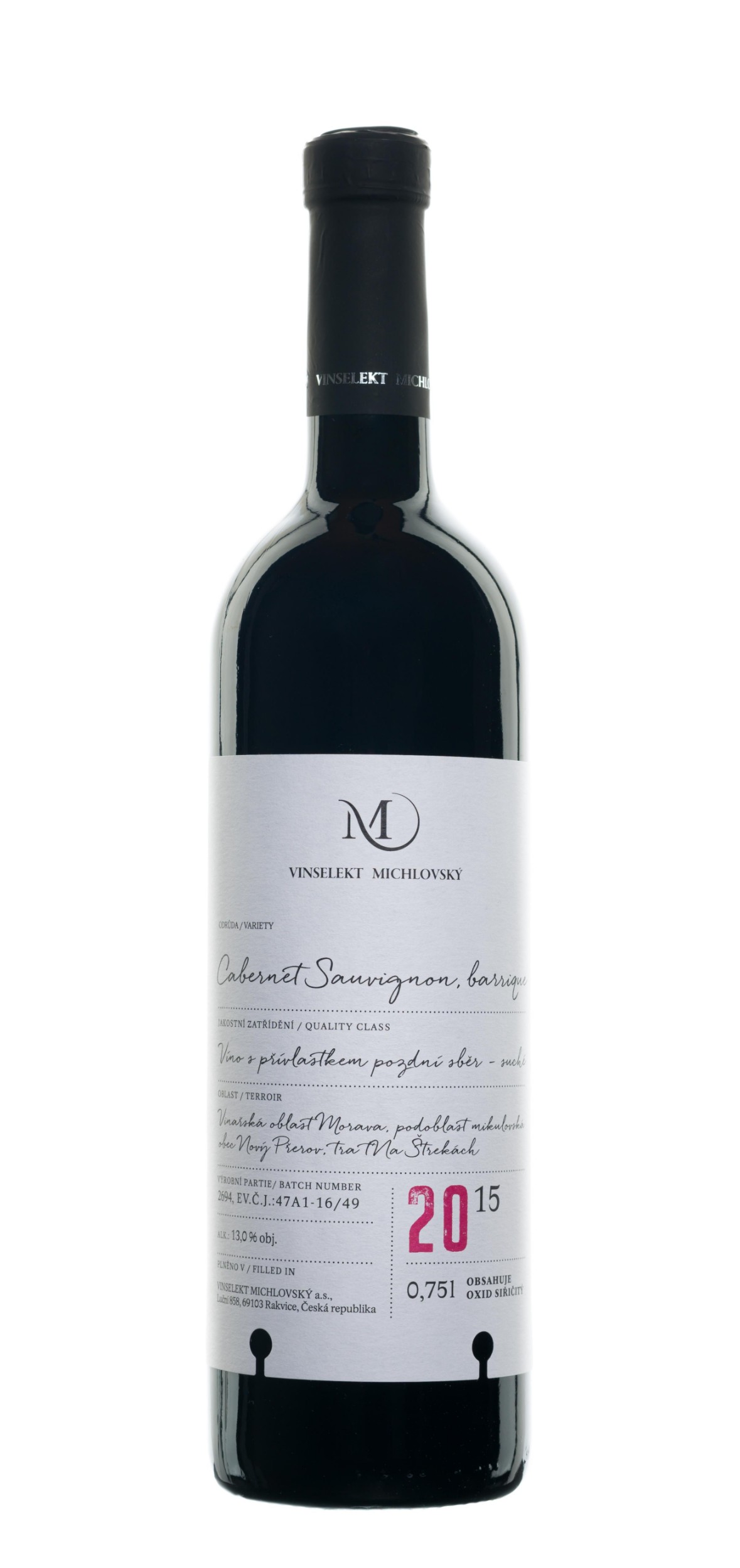 Nápoje - Vinselekt Michlovský Cabernet Sauvignon barrique pozdní sběr 0,75l
