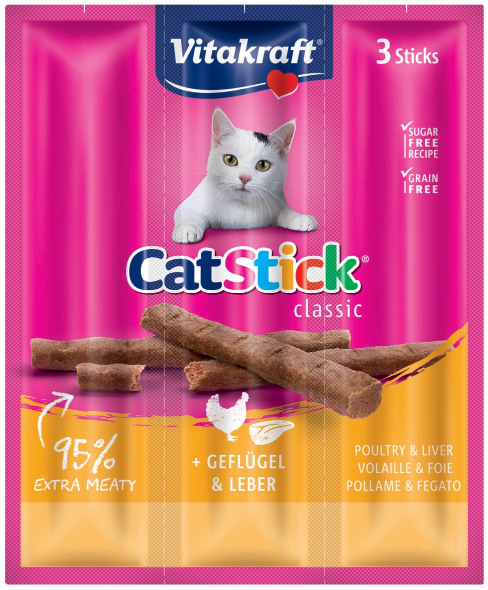 Svět zvířat - Vitakraft Cat Stick mini drůbež játra 3x6 g