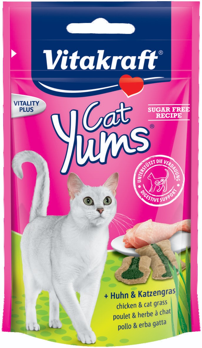 Svět zvířat - Vitakraft Cat Yums kuřecí s trávou 40 g