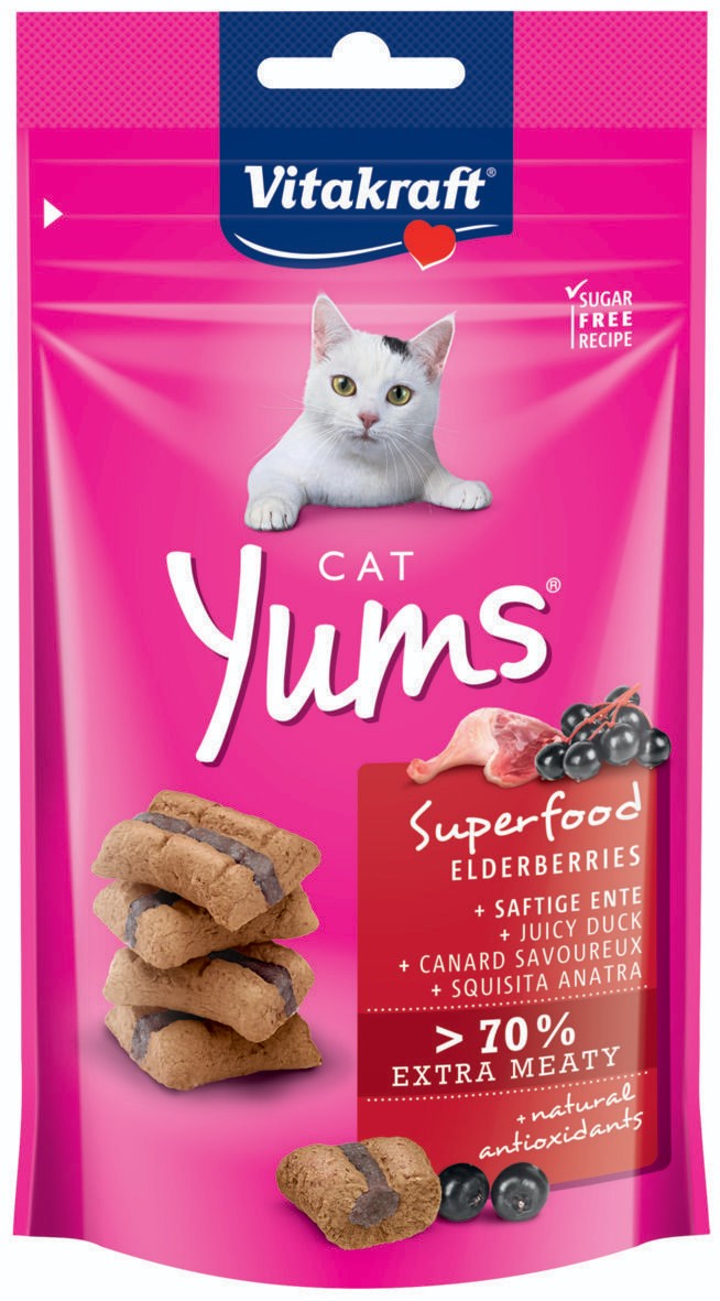 Svět zvířat - Vitakraft Cat yums superfood bezinky 40g