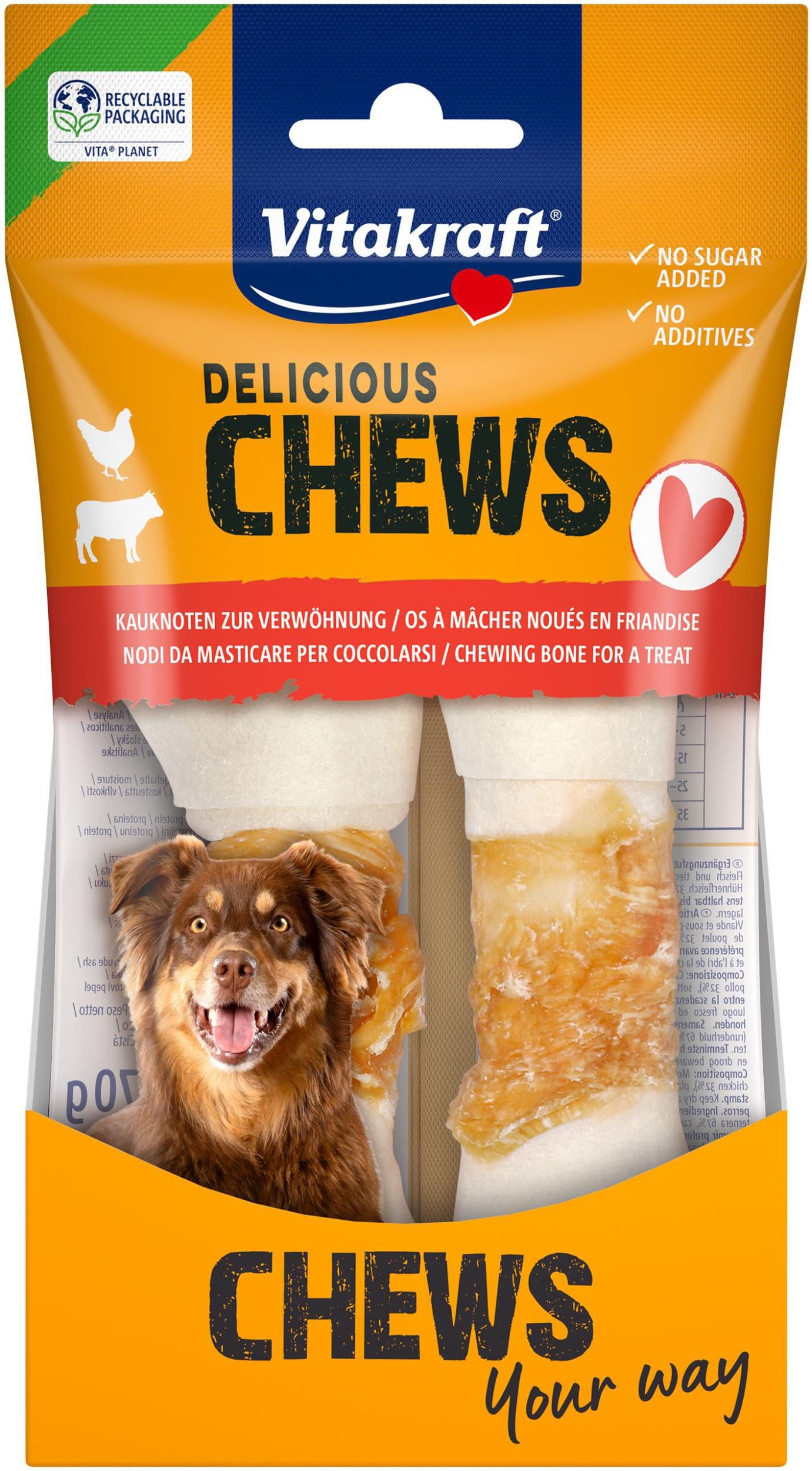 Svět zvířat - Vitakraft Chews uzlíky s kuřecím masem M 2 ks