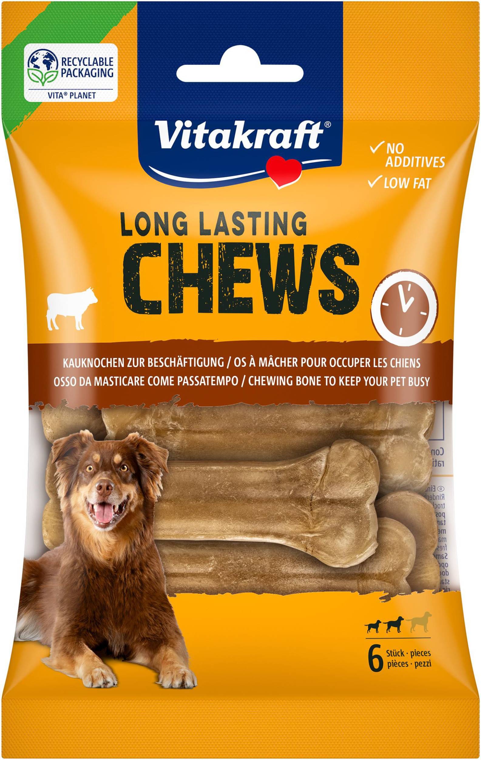Svět zvířat - Vitakraft Chews žvýkací kost pro psa 8 cm 6 ks