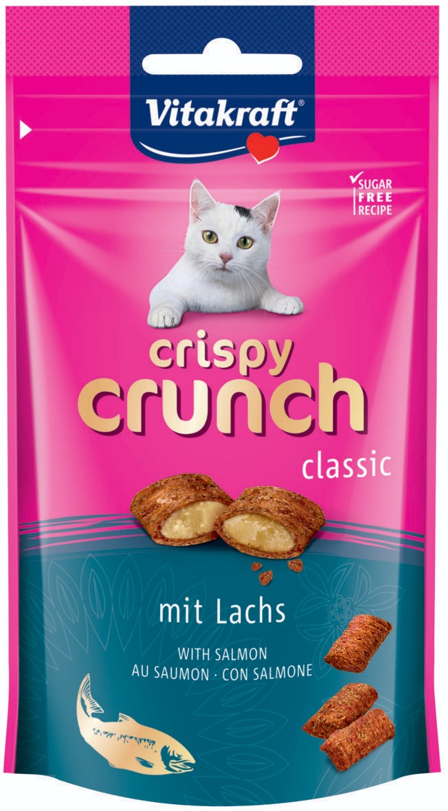 Svět zvířat - Vitakraft Cripsy Crunch Losos pro kočky 60 g