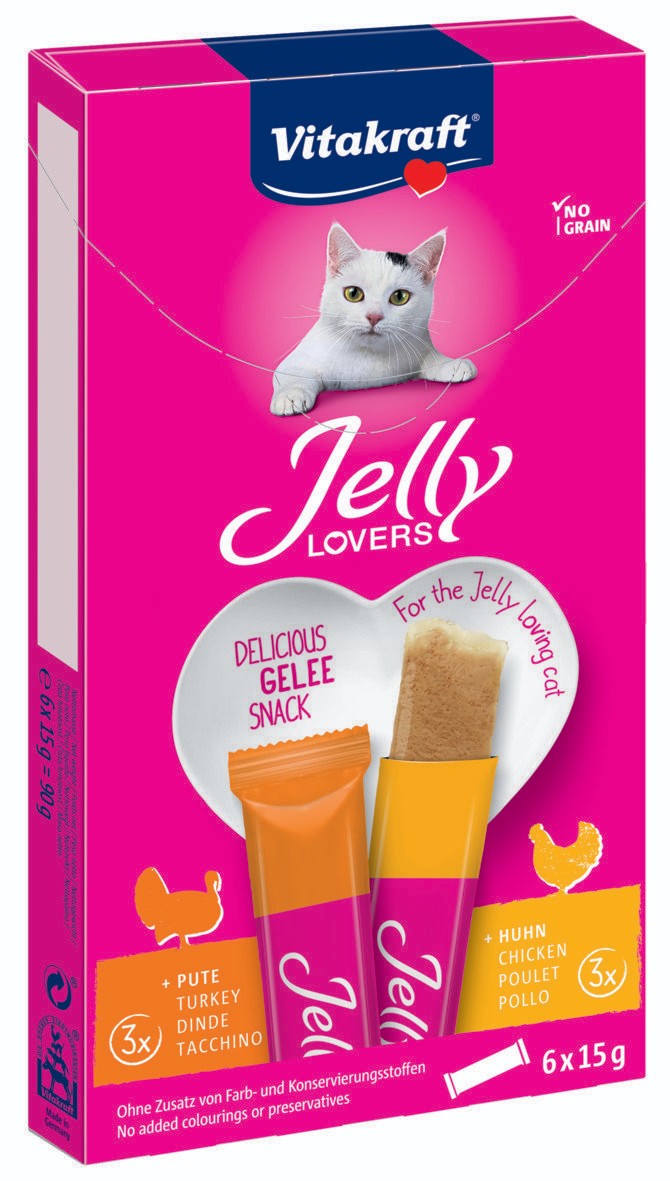 Svět zvířat - Vitakraft Jelly lovers Gelové tyčinky kuře, krůta pro kočky 6x15g