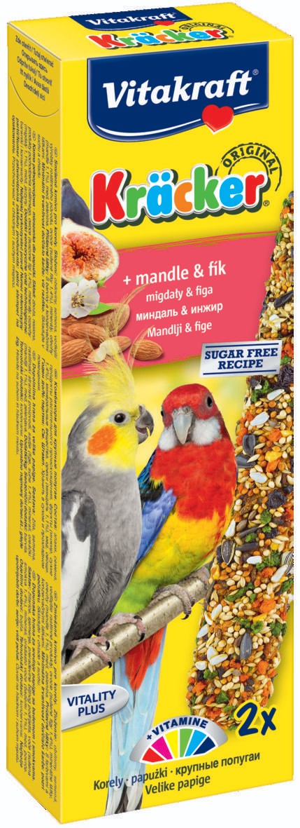 Svět zvířat - Vitakraft Kracker střední papoušek mandle + fík 2 ks