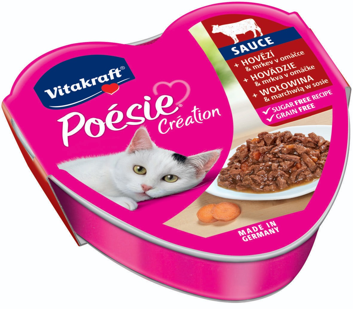 Svět zvířat - Vitakraft Poésie Sauce + hovězí & mrkev v omáčce 85 g