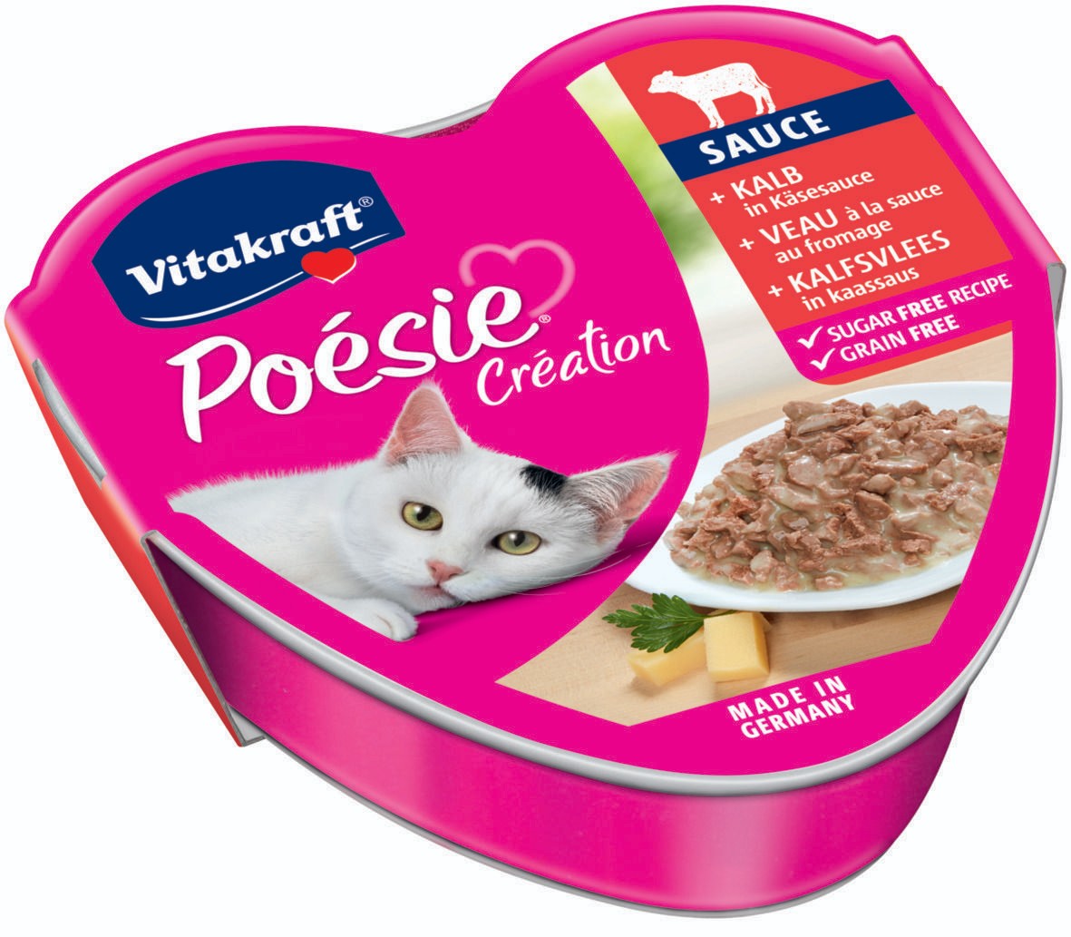 Svět zvířat - Vitakraft Poésie Telecí v sýrové omáčce pro kočky 85 g