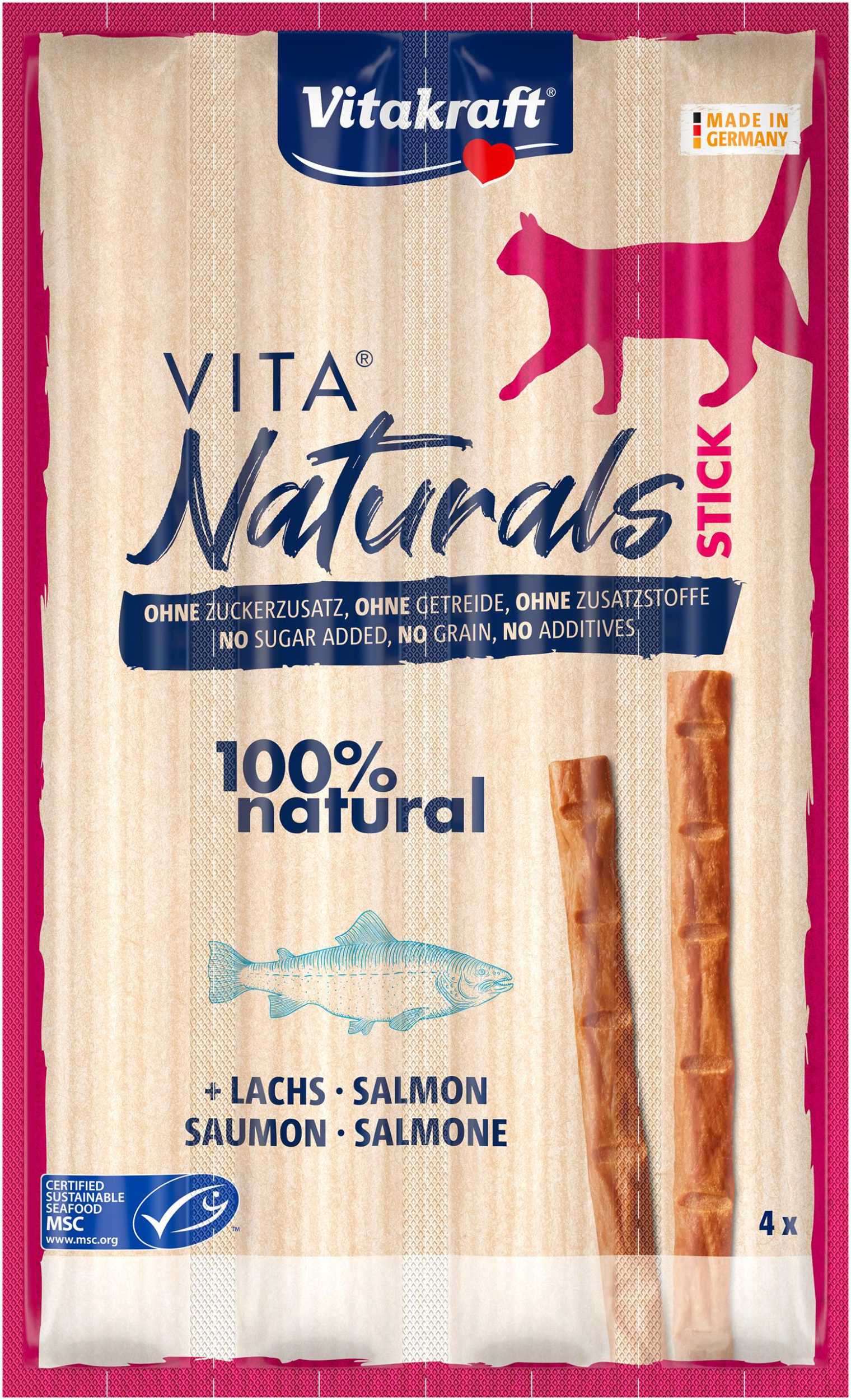 Svět zvířat - Vitakraft Vita naturals cat stick losos 4 x 5g