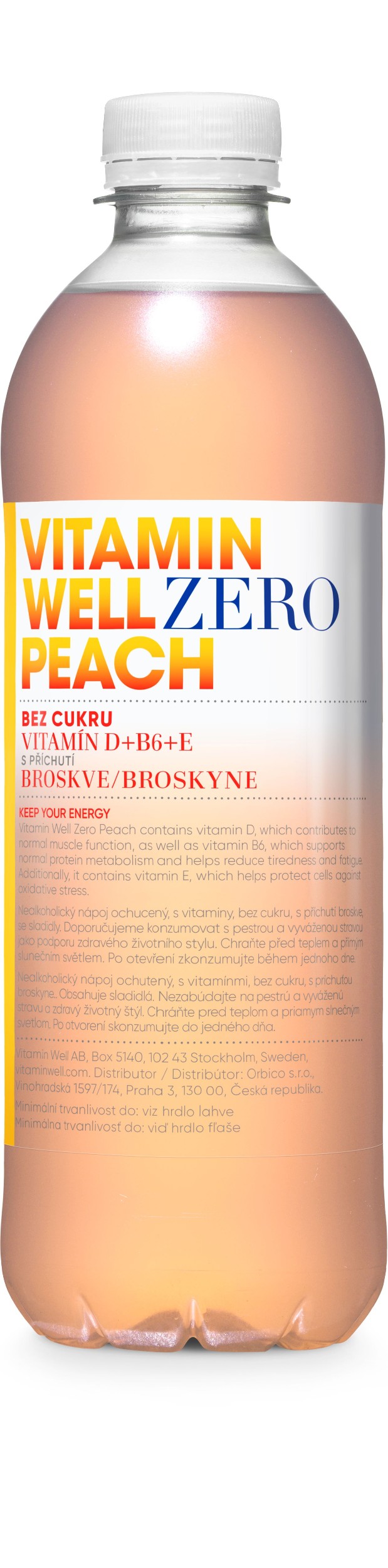 Zdravý svět - Vitamin Well Zero Peach 500 ml