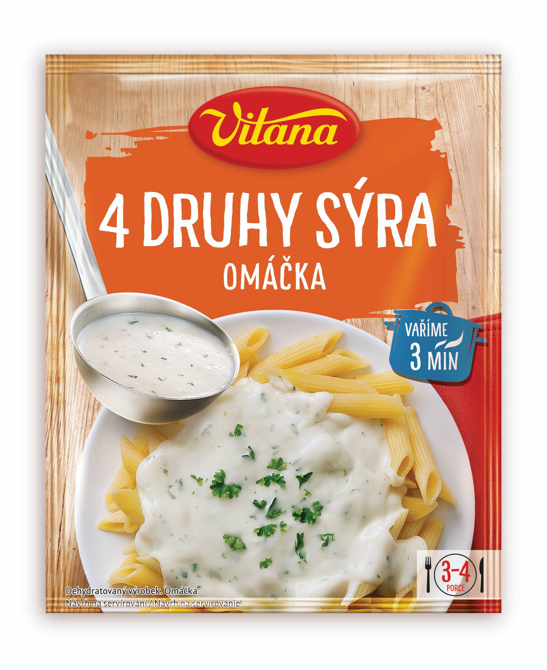 Trvanlivé potraviny - Vitana 4 Druhy sýra, omáčka na těstoviny 46 g