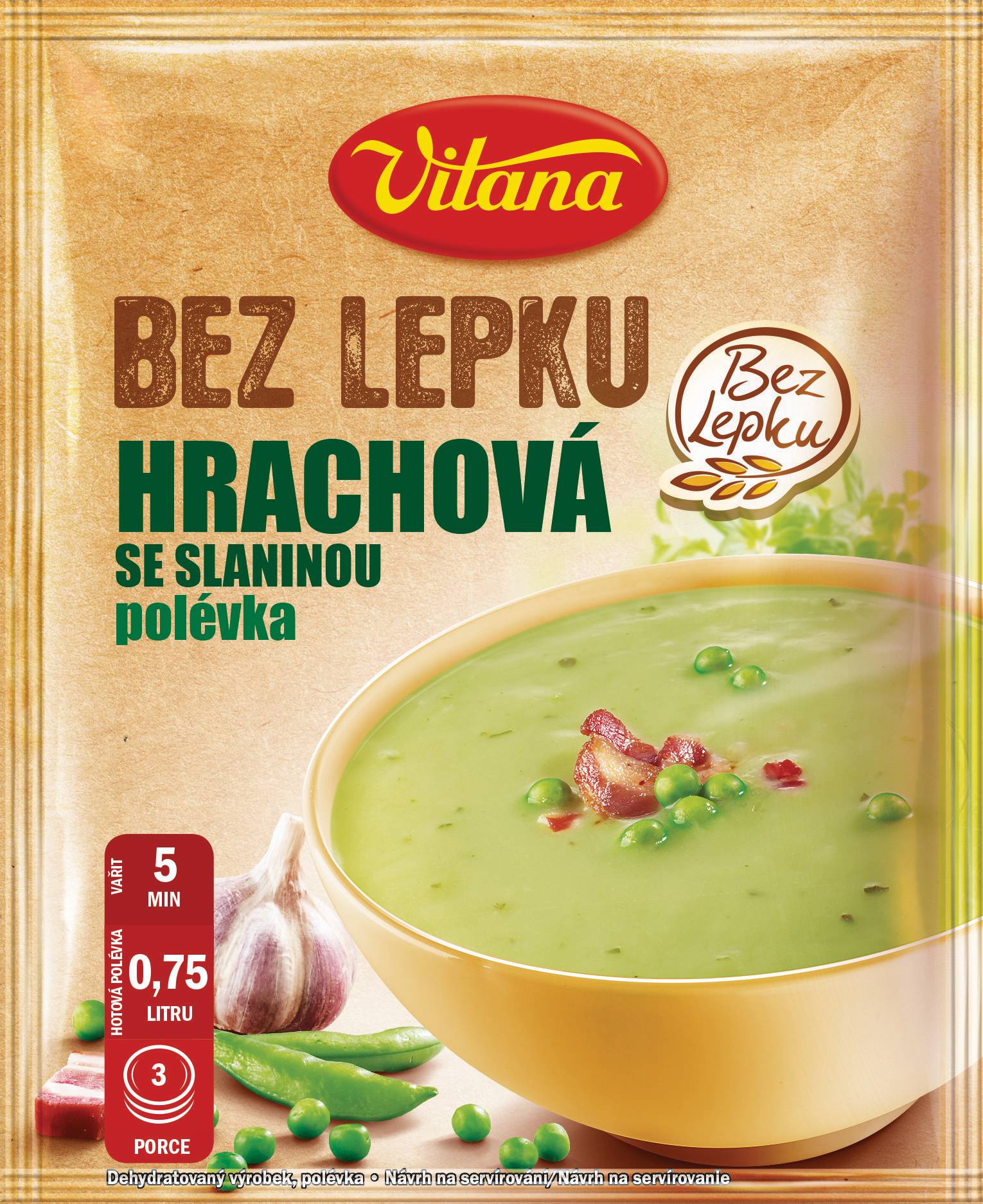 Trvanlivé potraviny - Vitana Bez lepku Hrachová 74 g
