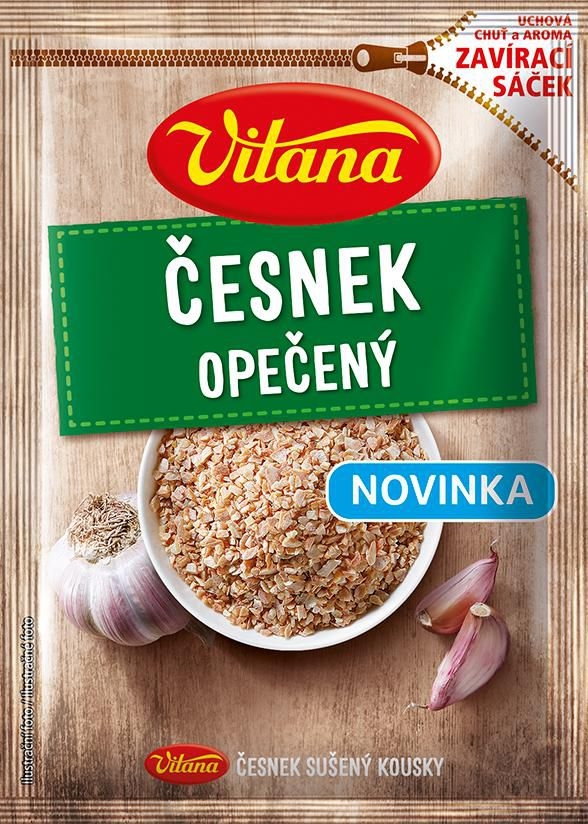 Trvanlivé potraviny - Vitana Česnek opečený kousky 28g