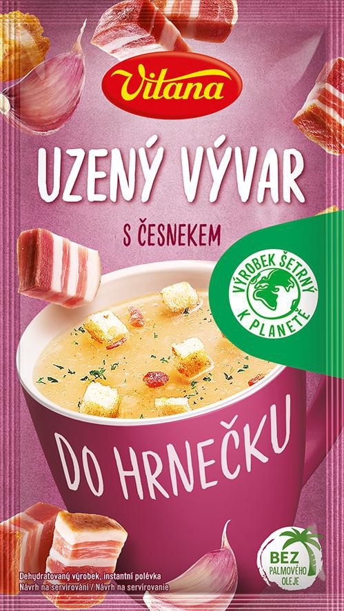 Trvanlivé potraviny - Vitana Do hrnečku Instantní polévka uzený vývar s česnekem 25g