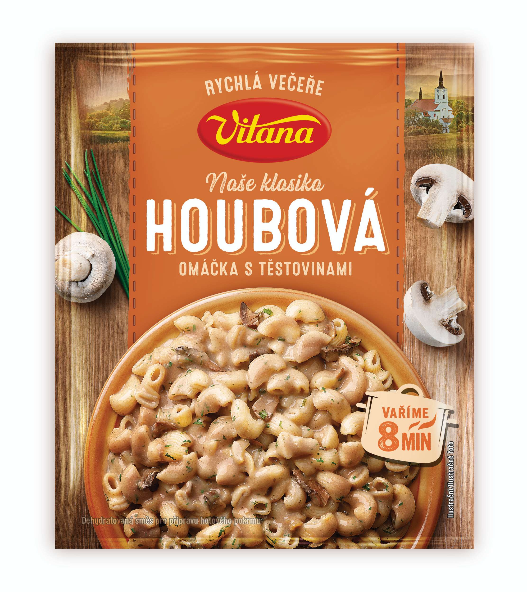 Trvanlivé potraviny - Vitana Houbová omáčka s těstovinami 154 g
