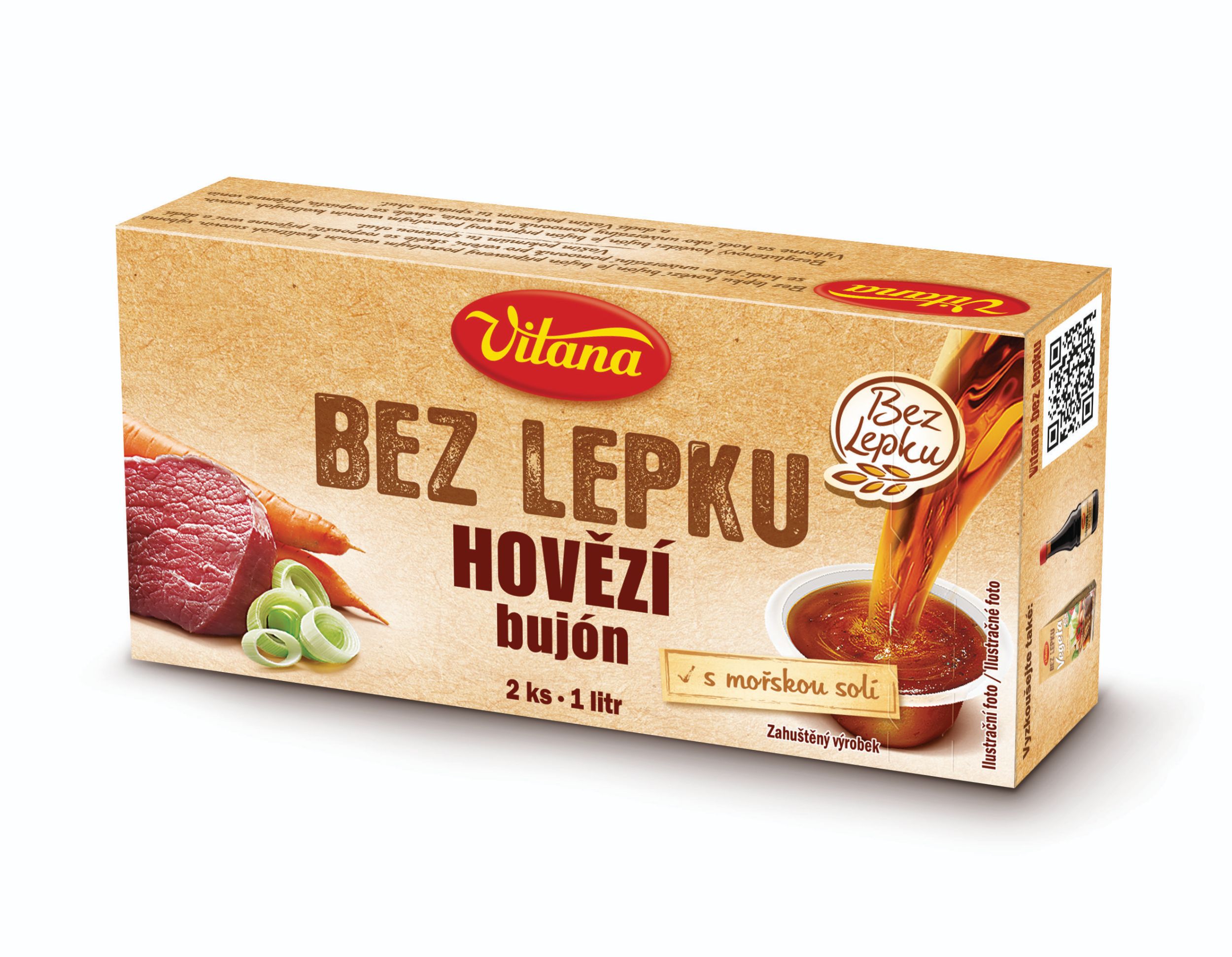 Trvanlivé potraviny - Vitana Hovězí bujón bez lepku 2ks 56 g