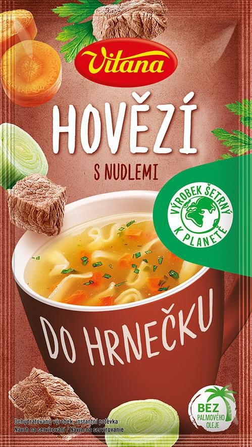 Trvanlivé potraviny - Vitana Hovězí s celestýnskýmí nudlemi do hrnečku 20 g