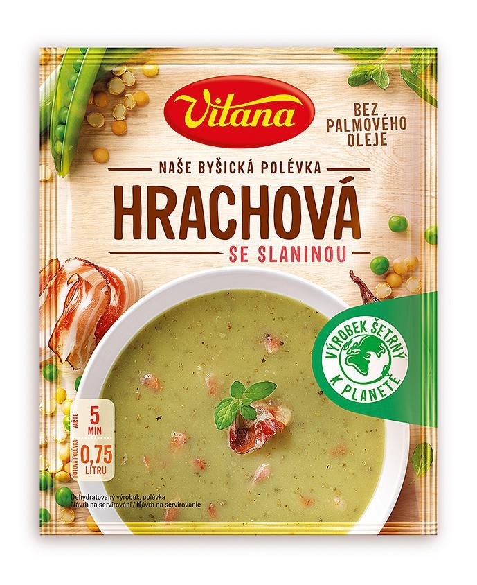 Trvanlivé potraviny - Vitana Hrachová polévka se slaninou 72g