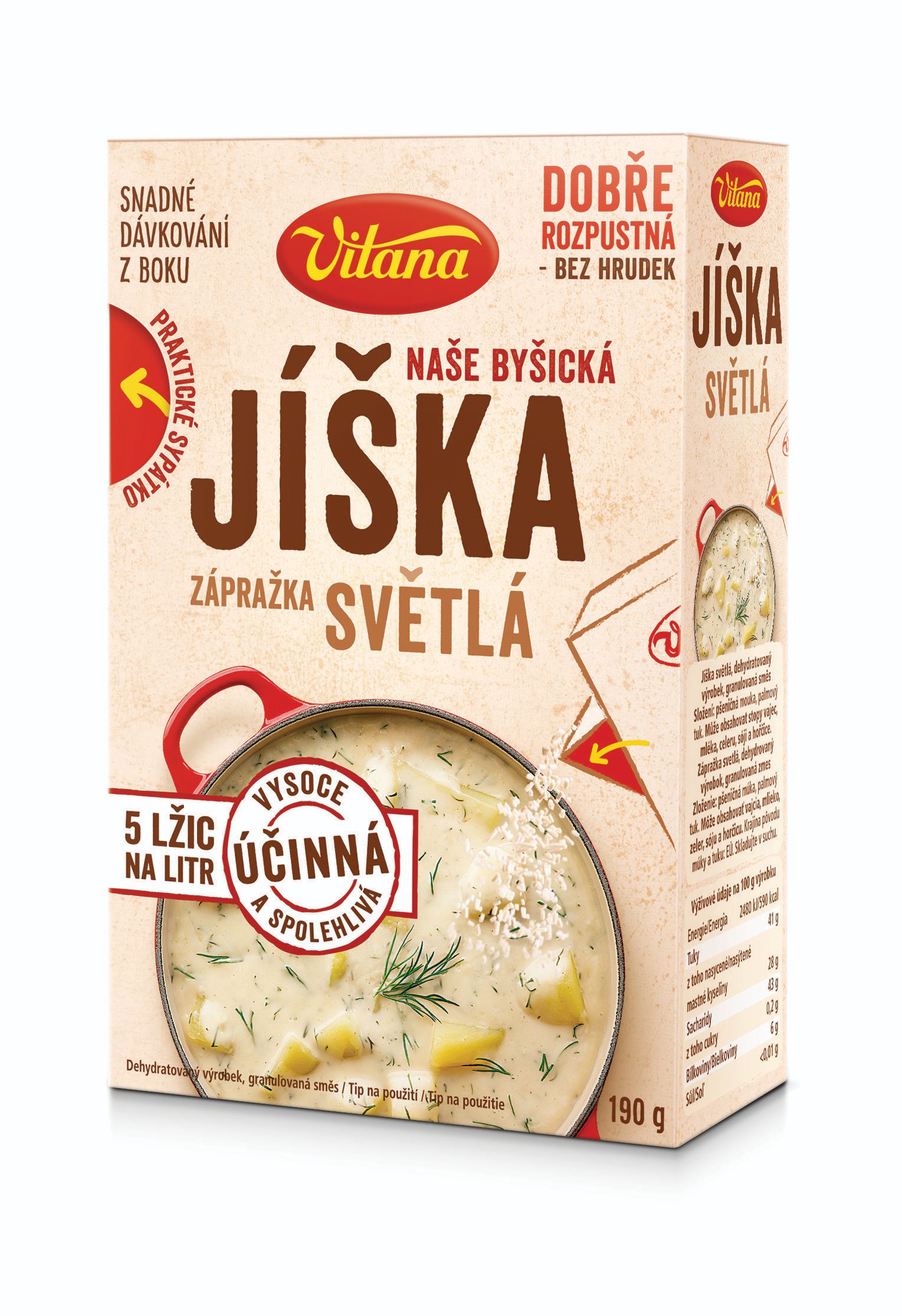 Trvanlivé potraviny - Vitana Jíška světlá, granulovaná směs 190g