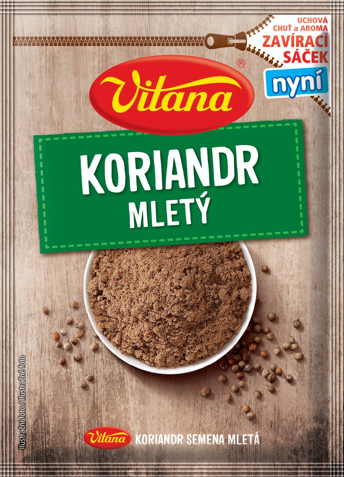 Trvanlivé potraviny - Vitana Koriandr semena mletá 25g