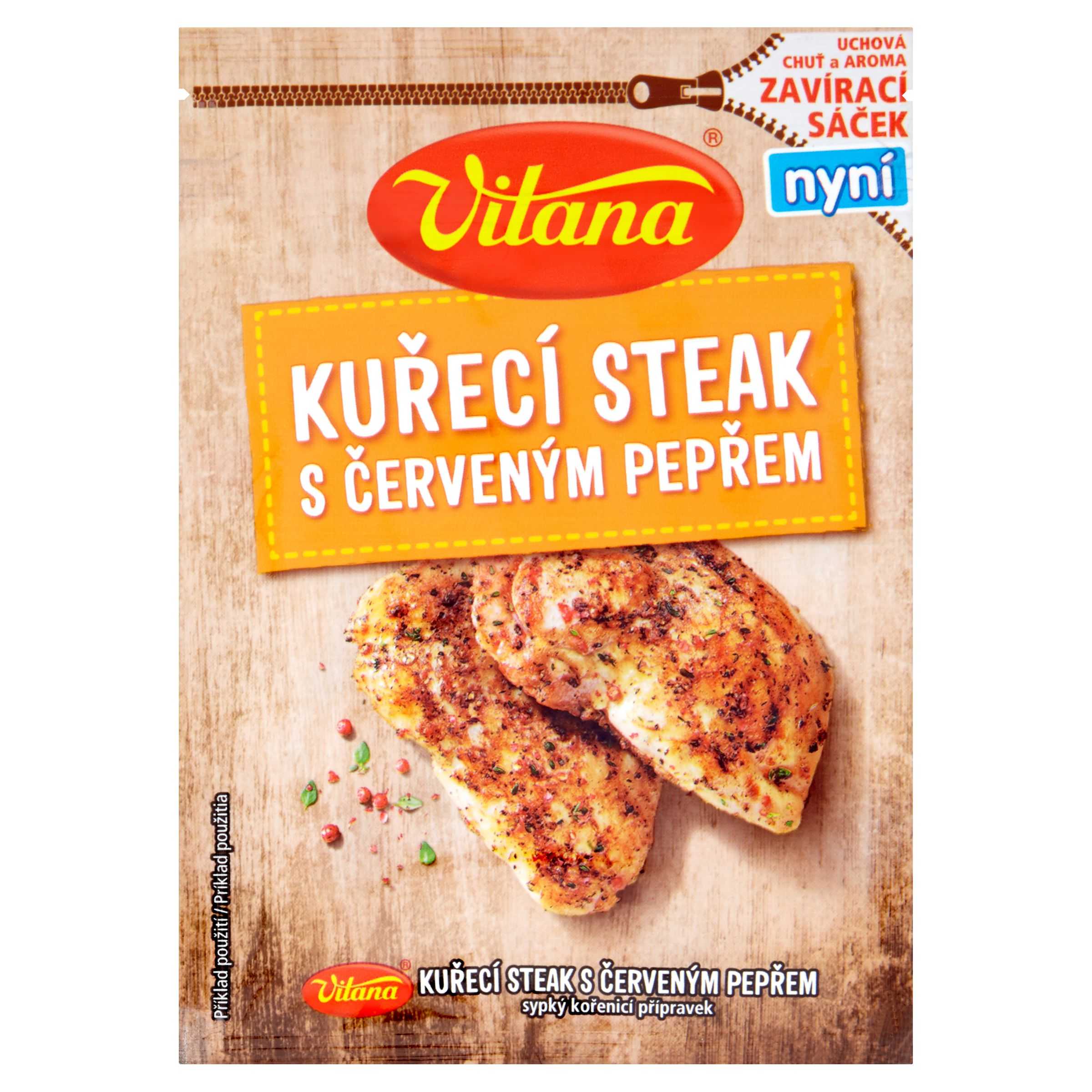 Trvanlivé potraviny - Vitana Kuřecí steak s červeným pepřem 28g