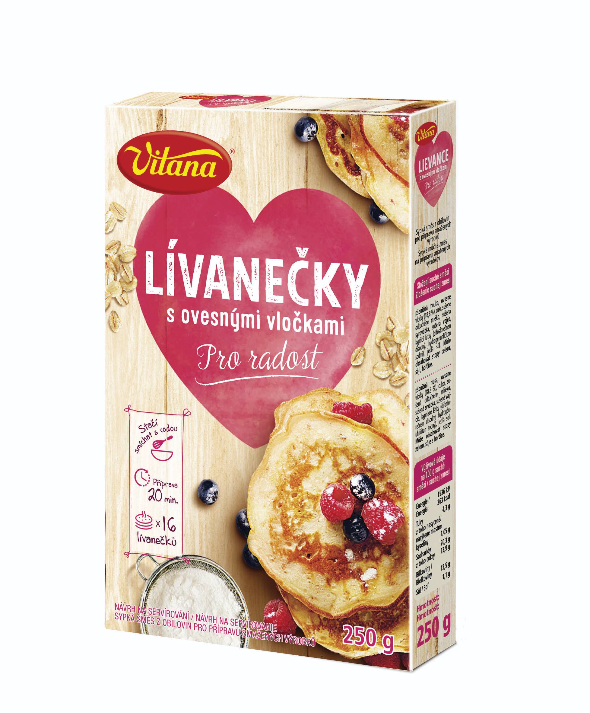 Trvanlivé potraviny - Vitana Lívanečky s ovesnými vločkami 250 g