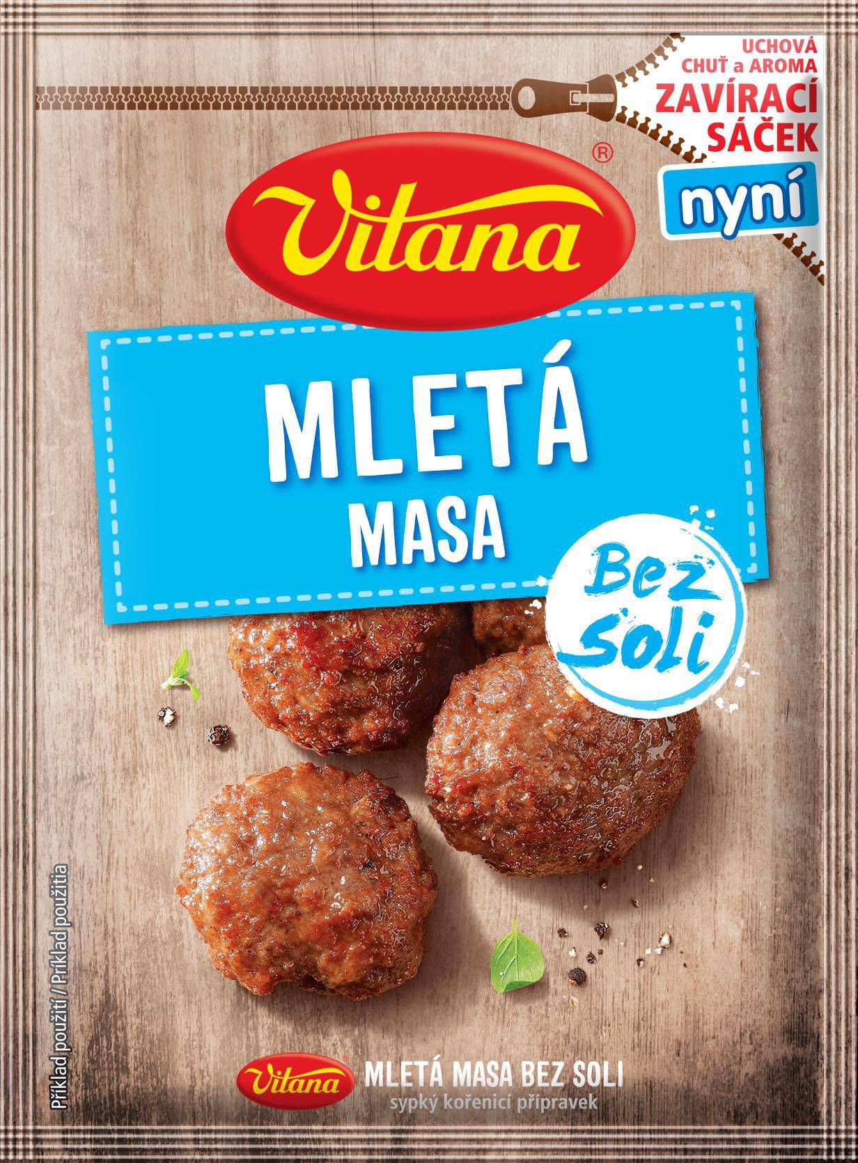 Trvanlivé potraviny - Vitana Mletá masa bez soli 18g
