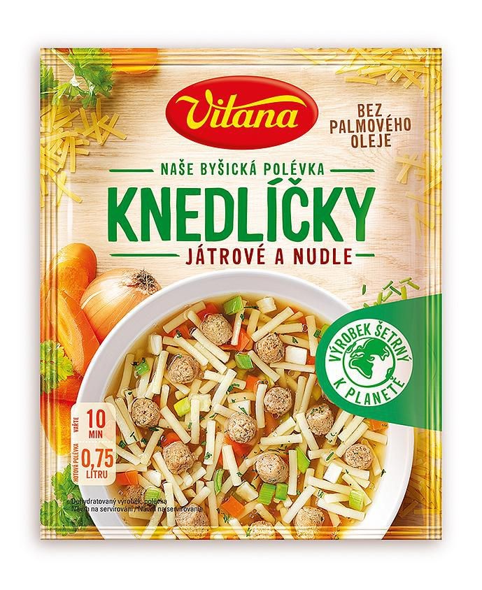 Trvanlivé potraviny - Vitana Naše byšická polévka knedlíčky játrové a nudle 55g