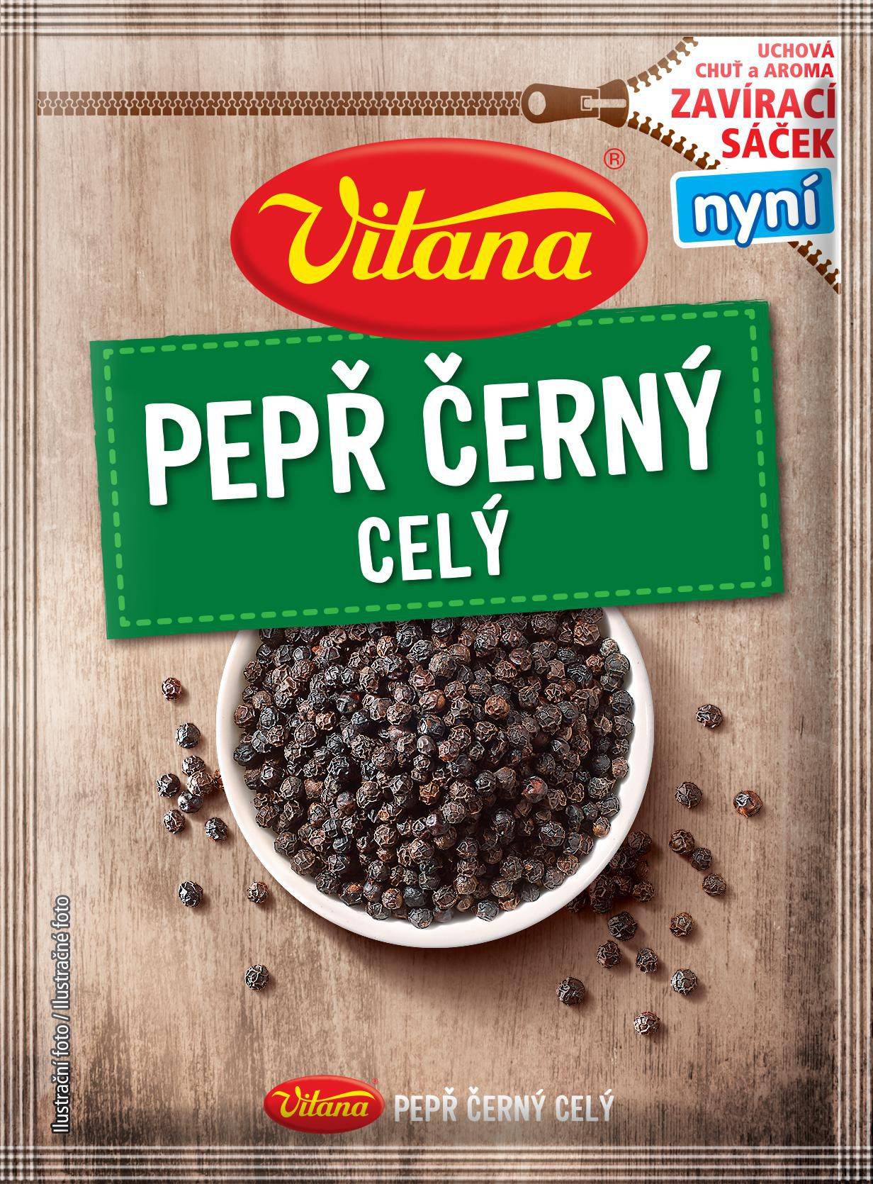Trvanlivé potraviny - Vitana Pepř černý celý 18 g