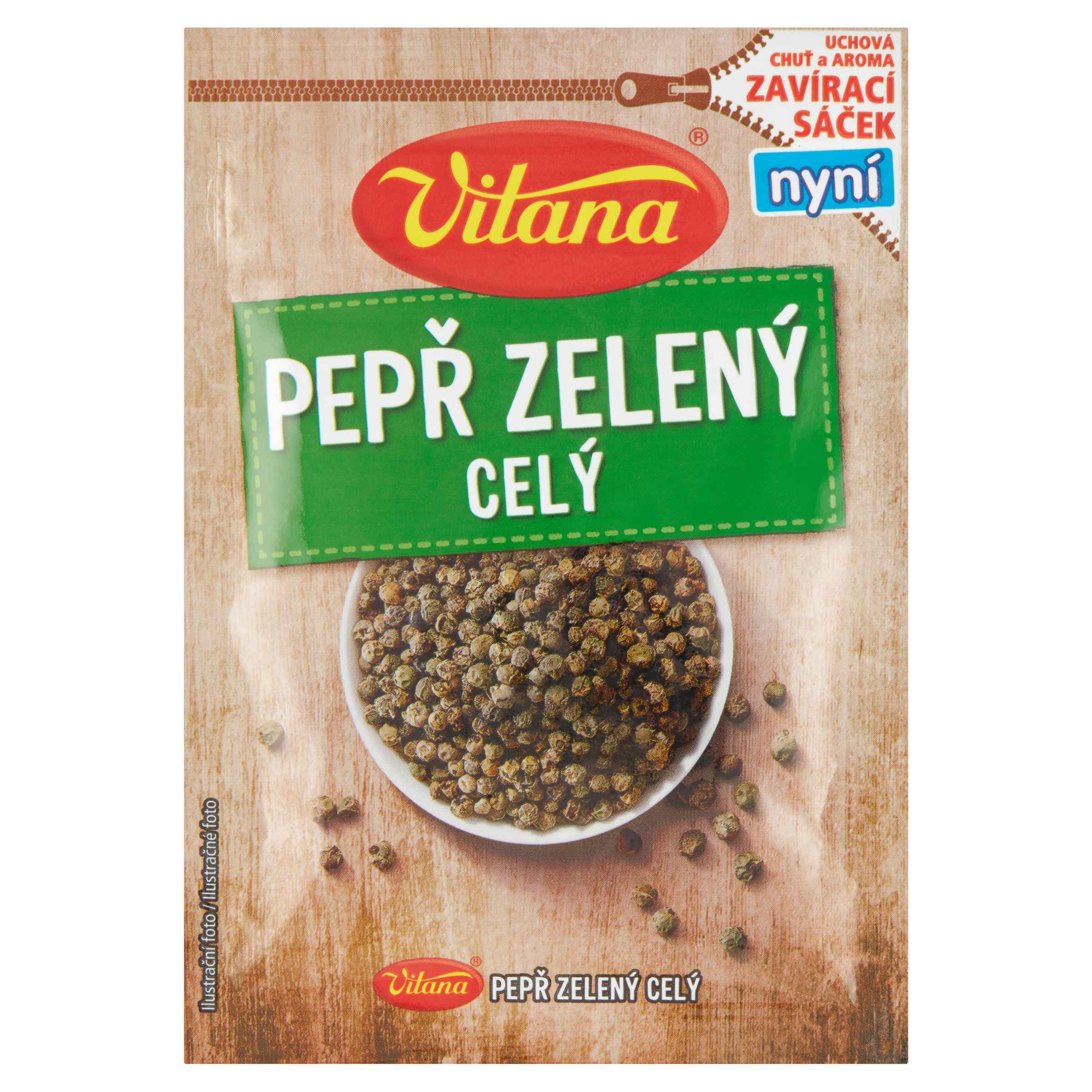 Trvanlivé potraviny - Vitana Pepř zelený celý 12 g