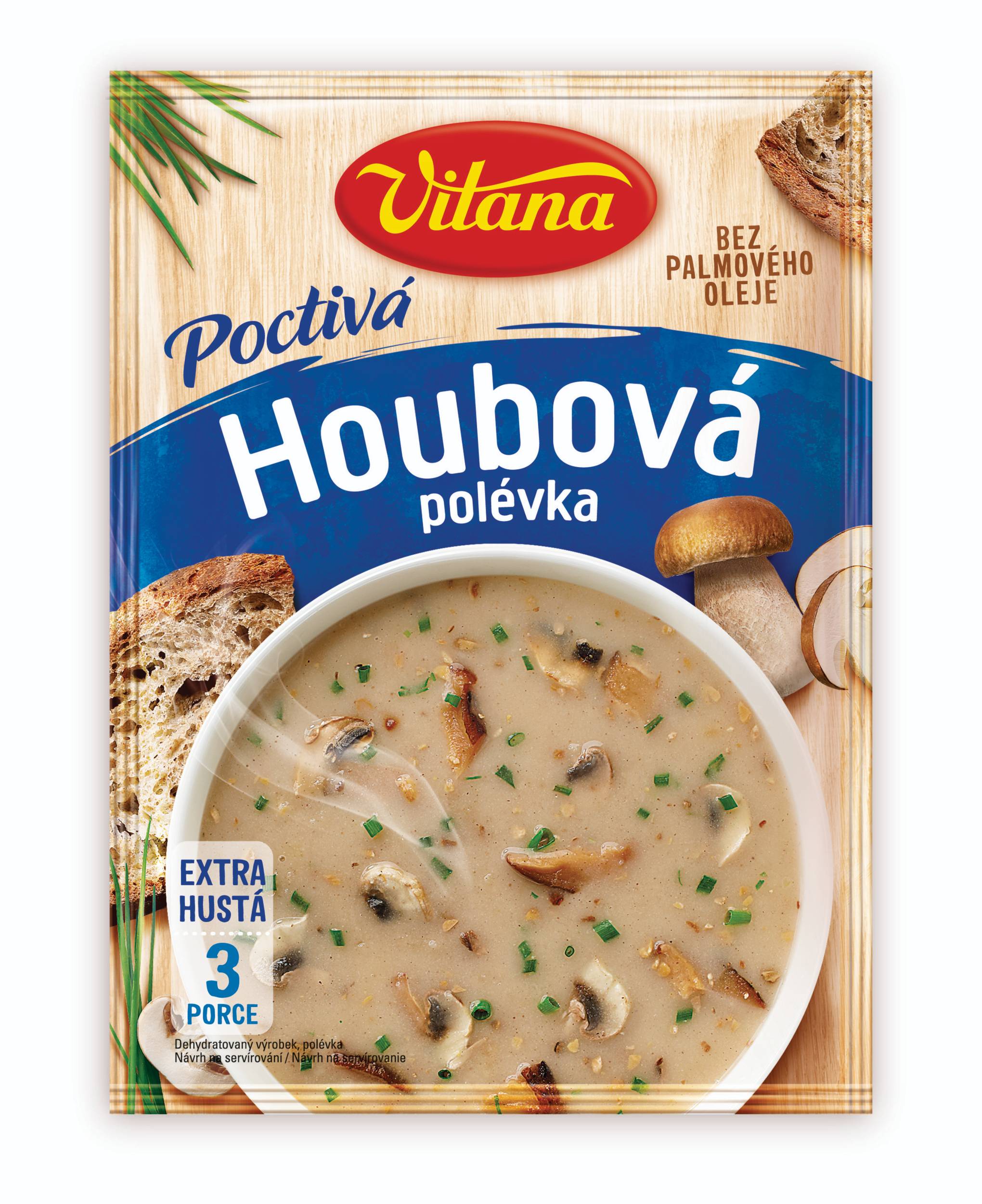 Trvanlivé potraviny - Vitana Poctivá houbová polévka 58g