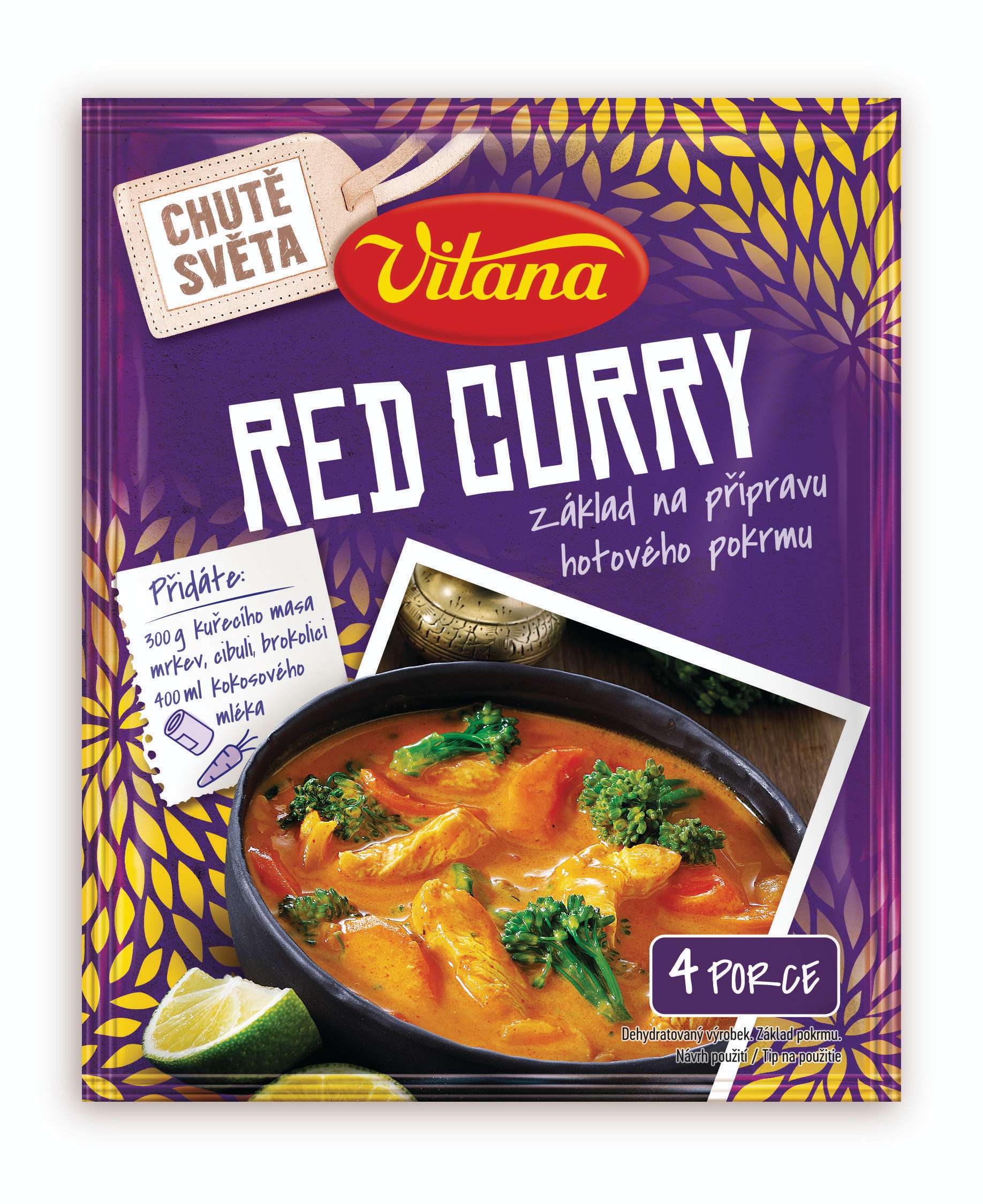 Trvanlivé potraviny - Vitana Red curry, základ na přípravu hotového pokrmu 53g