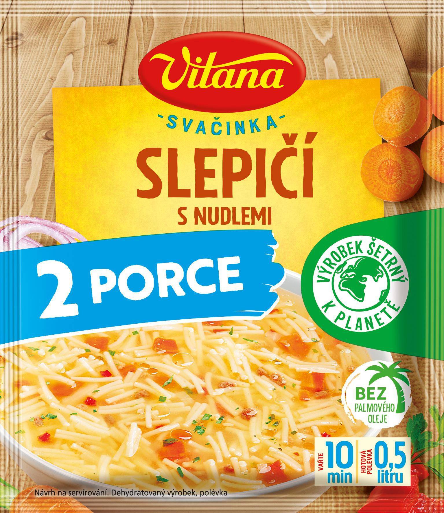 Trvanlivé potraviny - Vitana Slepičí polévka s nudlemi 2 porce 27g